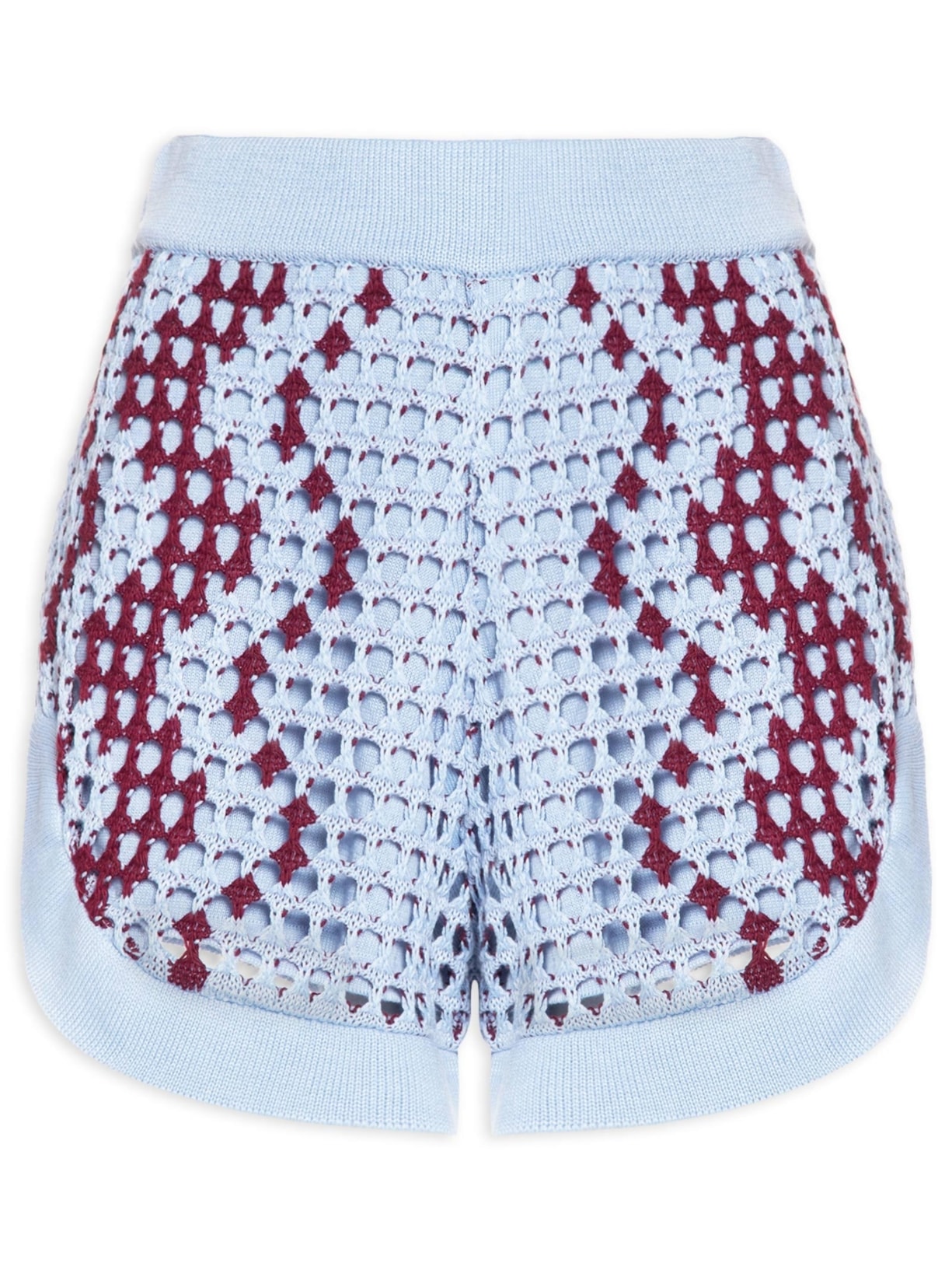 Short Feminino Tricot Listra Ondas Azul Dress To