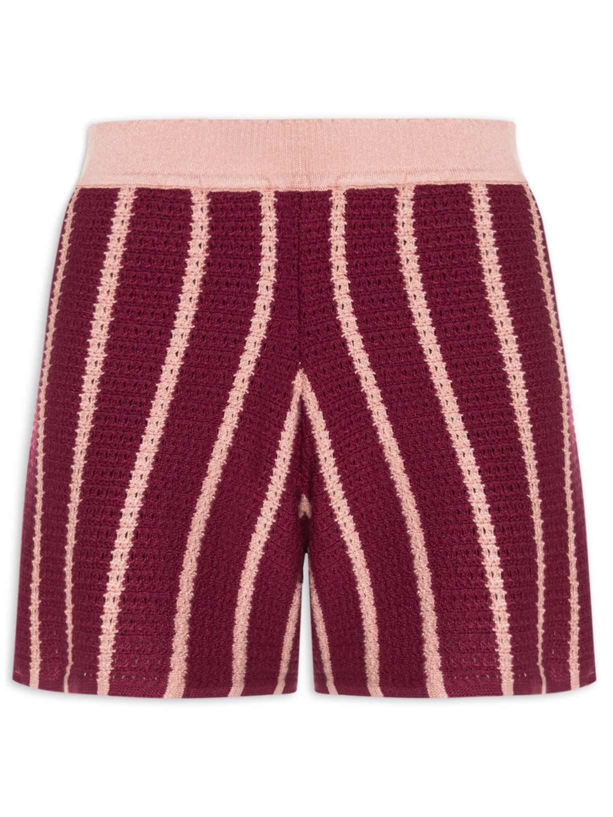 Short Feminino Tricot Listrado Rosa Dress To
