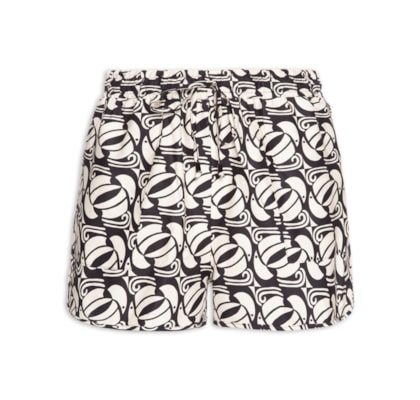 Short Feminino Tuca Xadrez - Preto