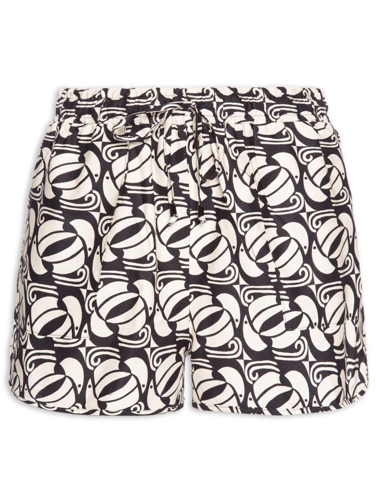 Short Feminino Tuca Xadrez - Preto