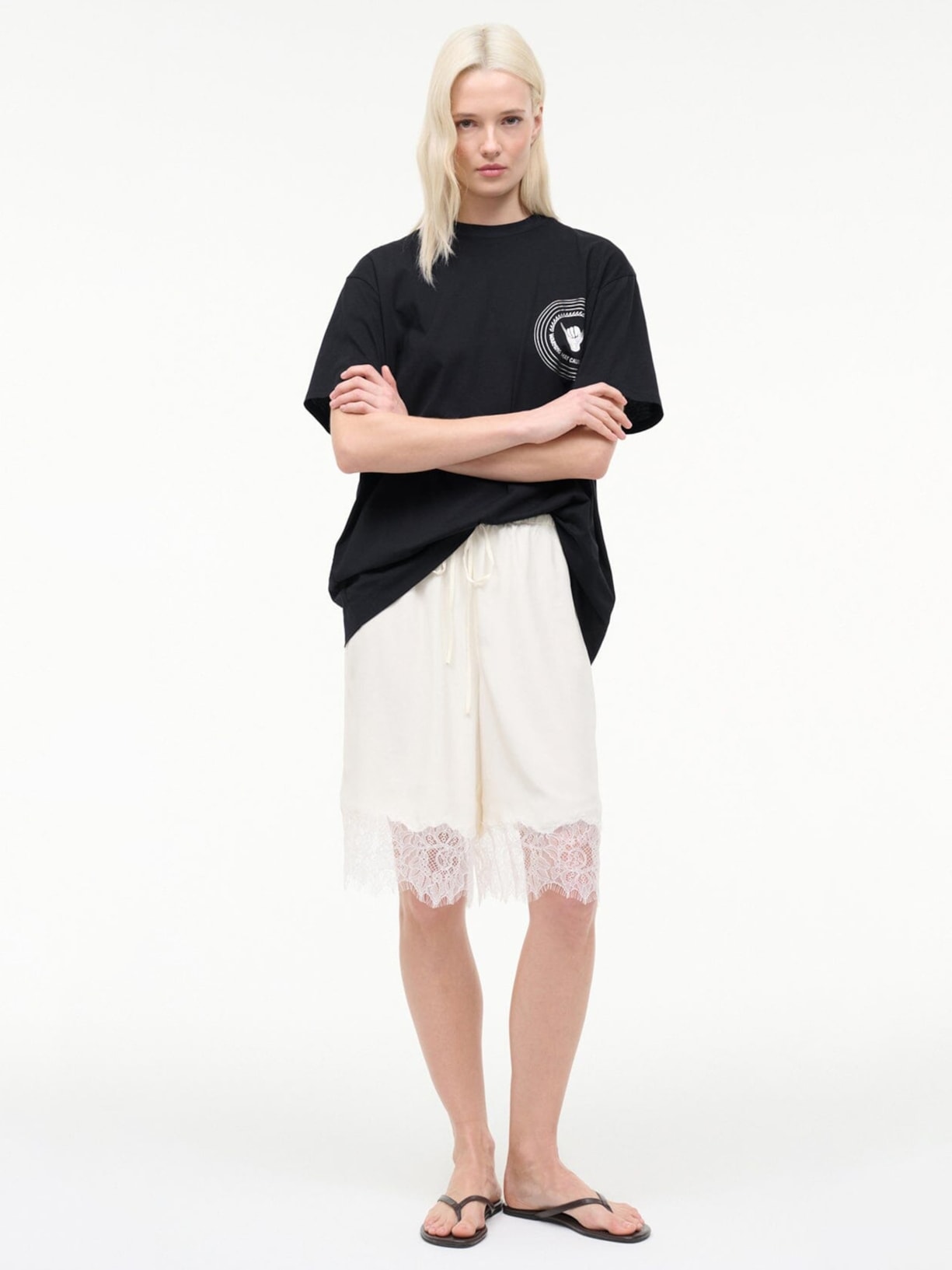 Short Feminino Verano Silk Branco Staud