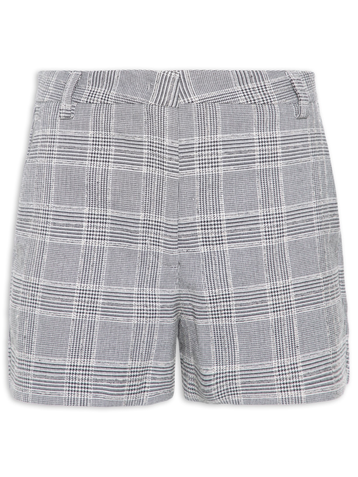 Short Feminino Xadrez - Cinza