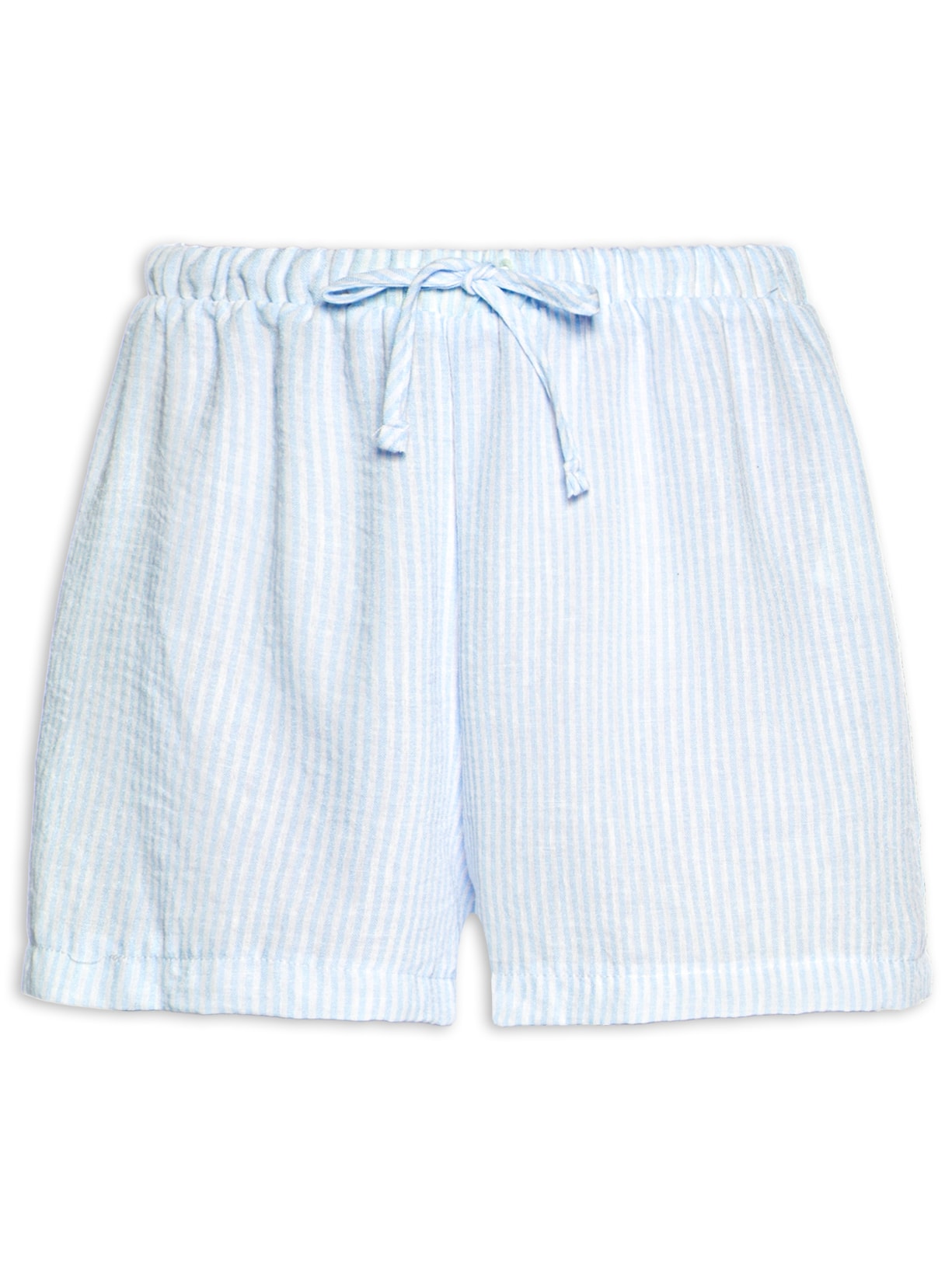 Short Feminio Listrado - Azul
