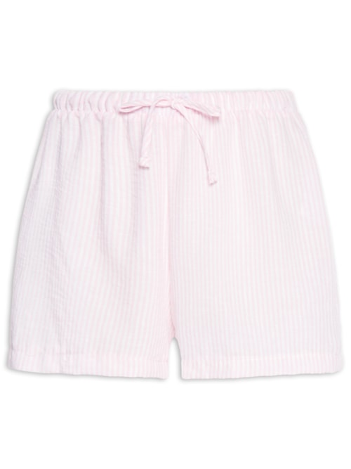 Short Feminio Listrado - Rosa