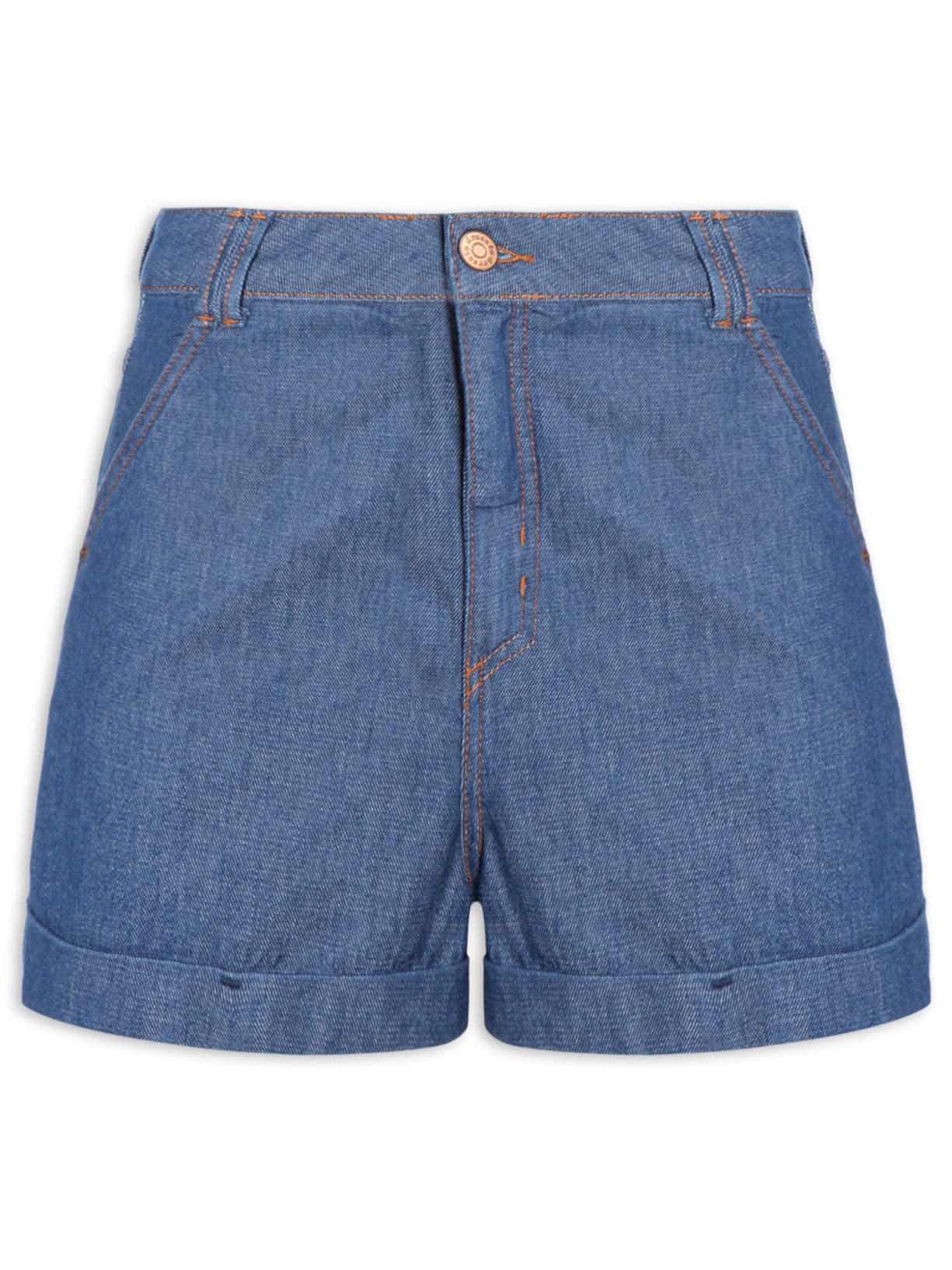 Short Jeans Feminino Alfaiataria Azul Dress To