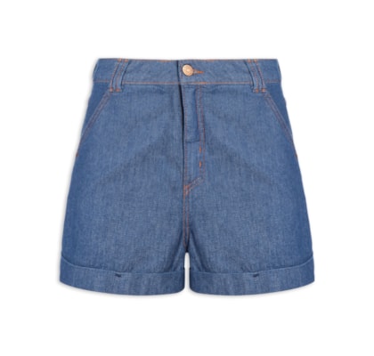 Short Jeans Feminino Alfaiataria - Azul