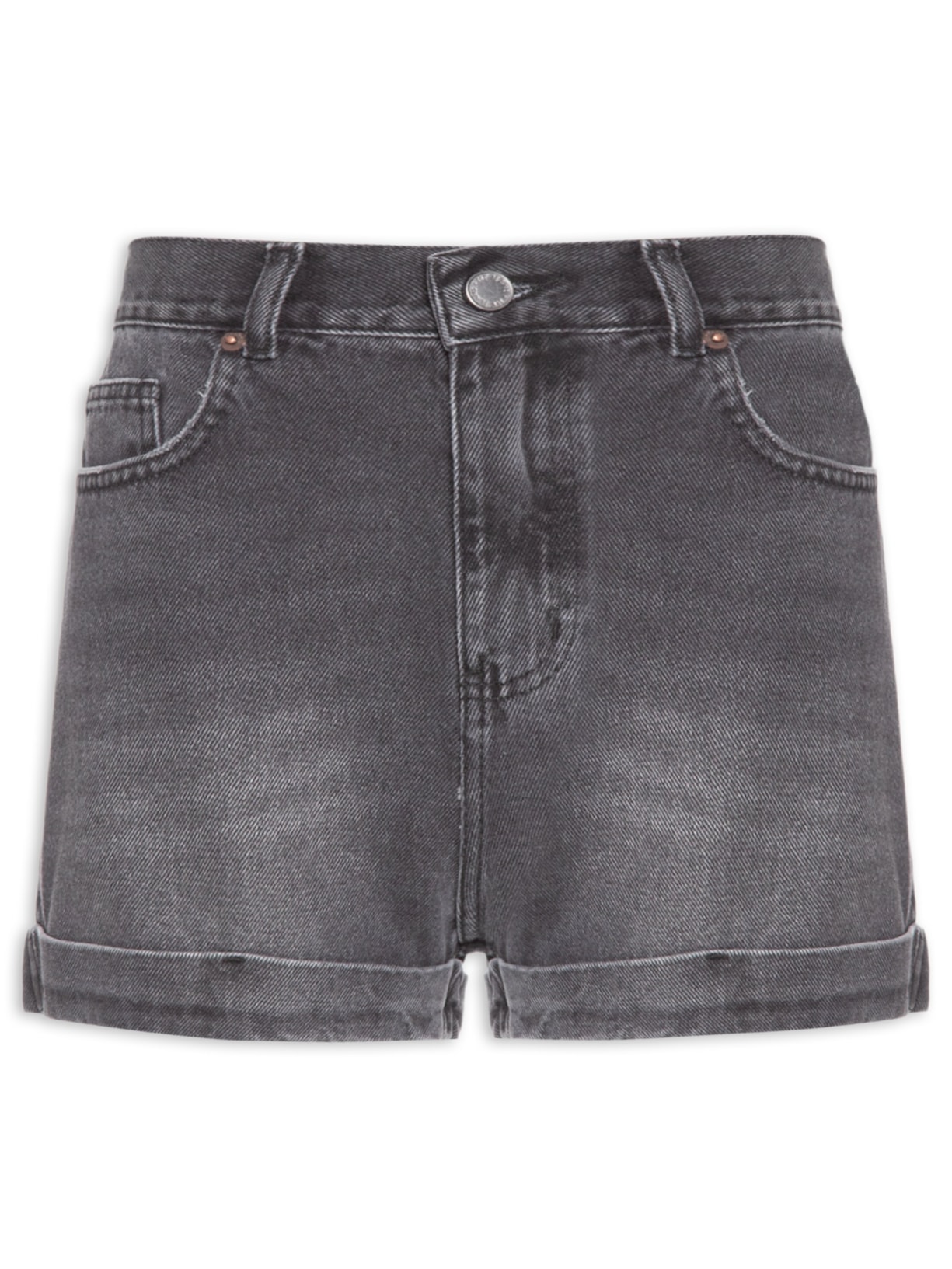 Short Jeans Feminino Black Barra Italiana Used Preto Maria Filó