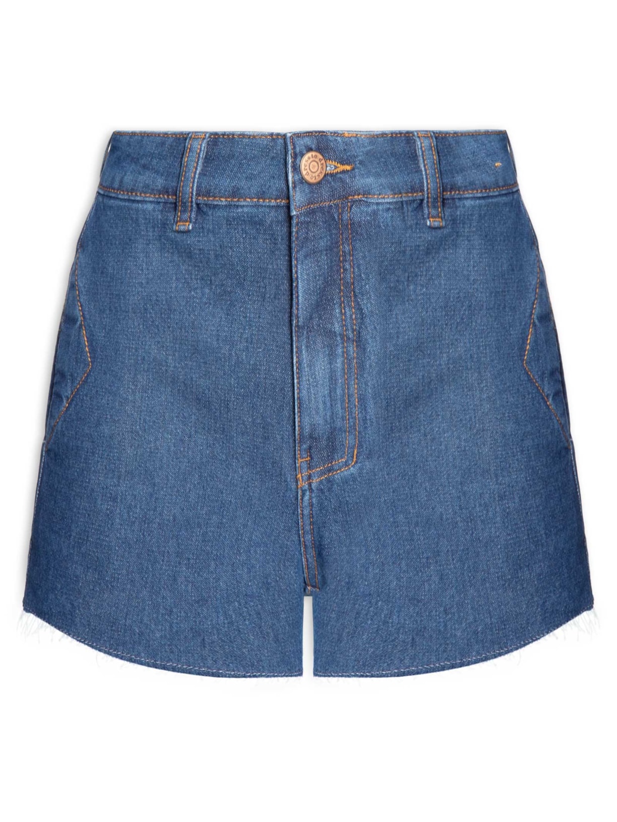 Short Jeans Feminino Boyfriend Dark Twill Azul Dress To