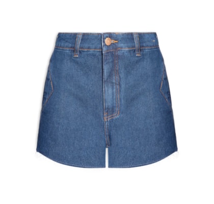 Short Jeans Feminino Boyfriend Dark Twill - Azul