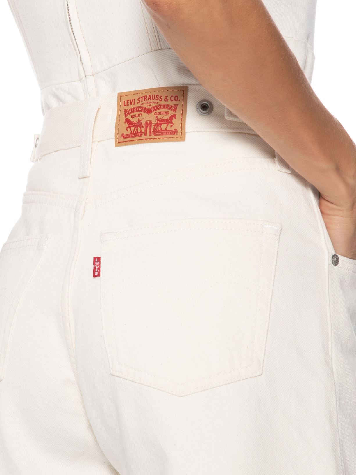 Short Jeans Feminino Cinch Mid-Thigh Branco Levi's