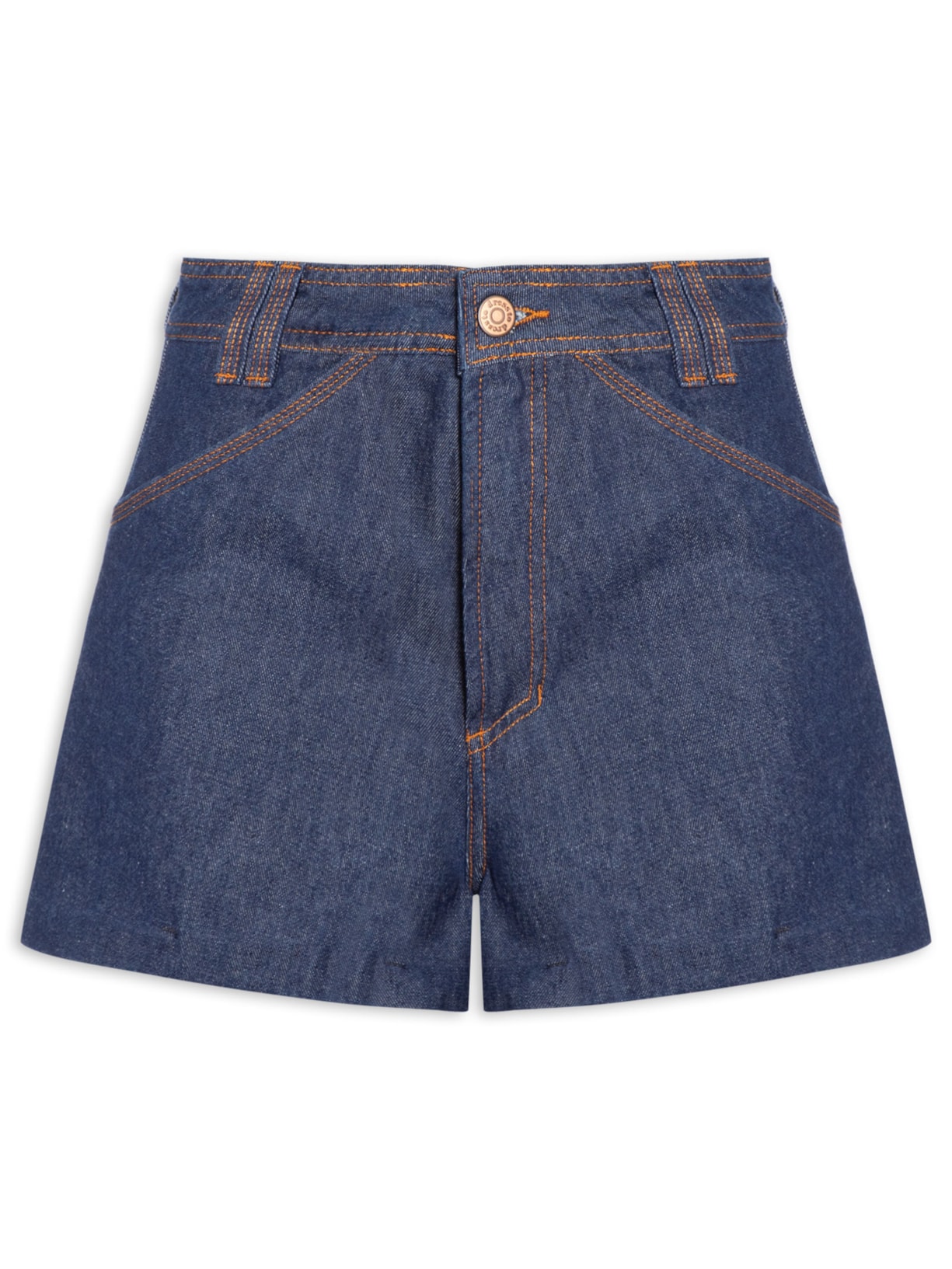 Short Jeans Feminino Detalhe Bolso - Azul