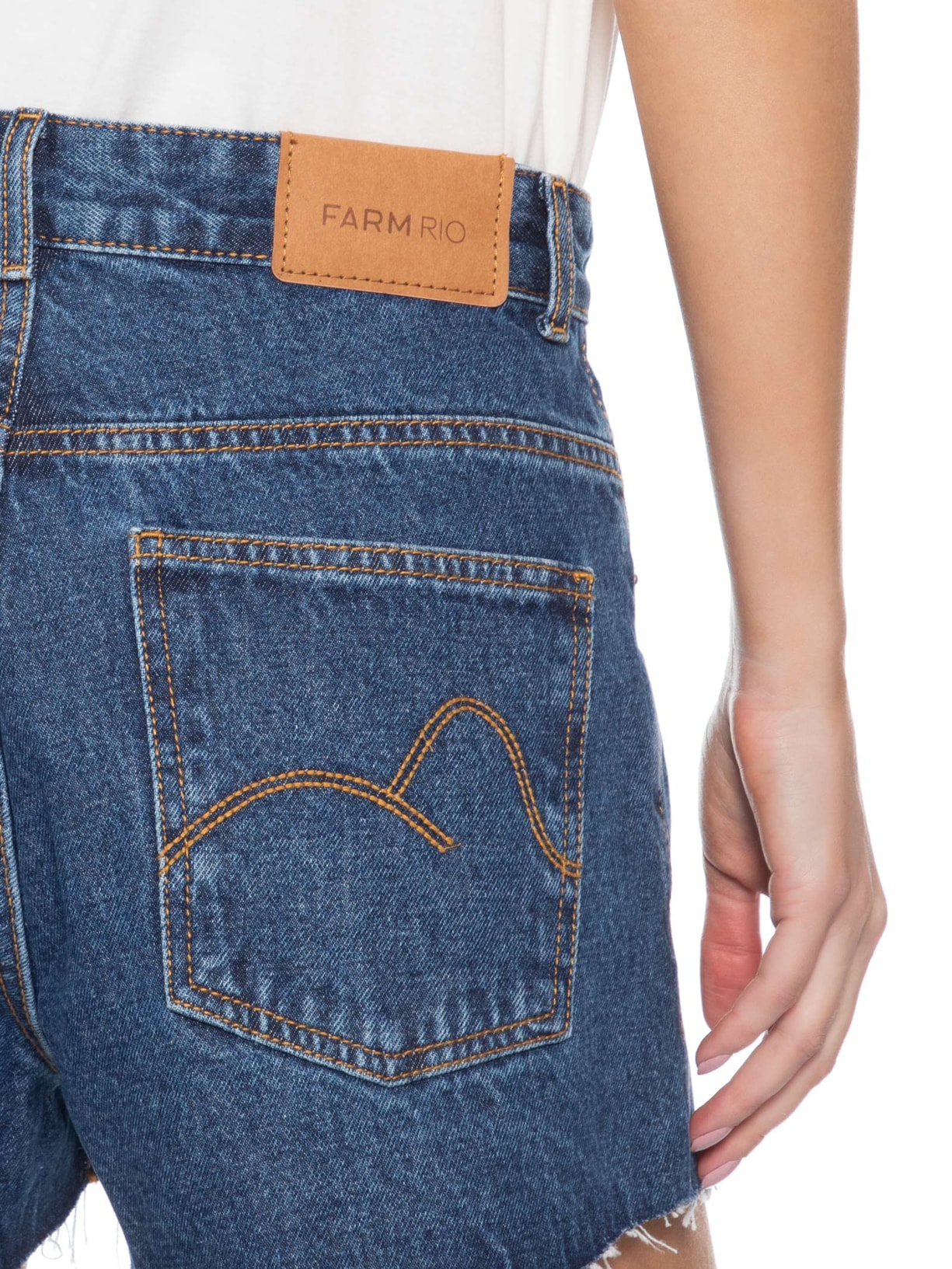 Short Jeans Feminino Evase Azul Farm
