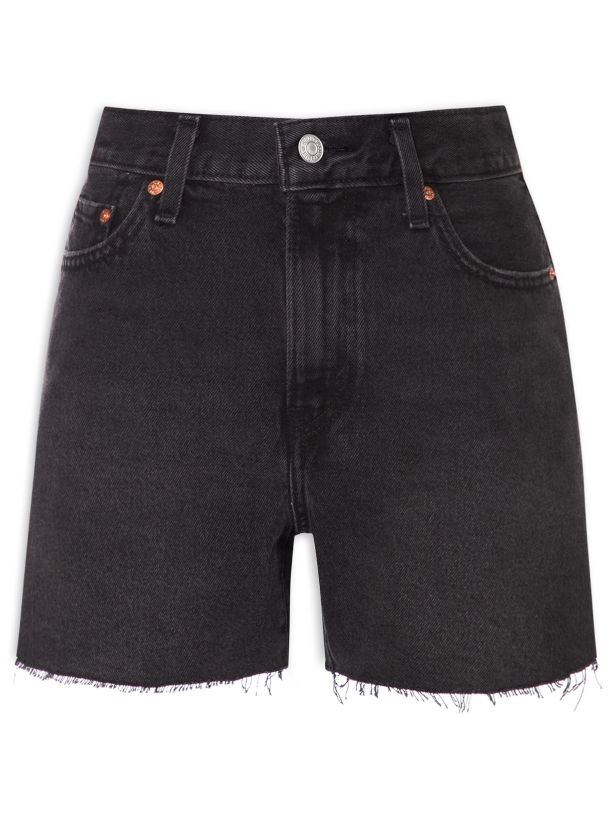 Short Jeans Feminino Ribcage Short Zip Preto Levi's