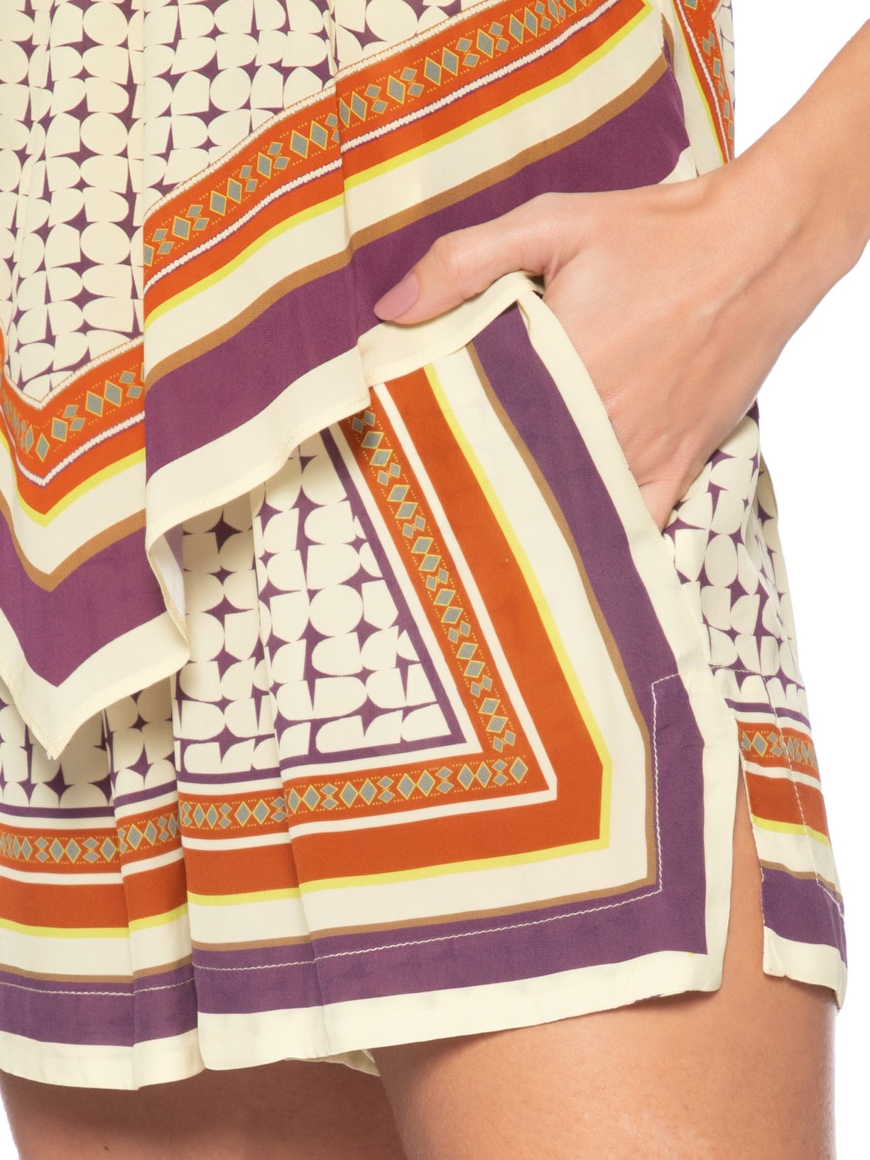 Short Lenço Feminino Cobogo Bege Animale