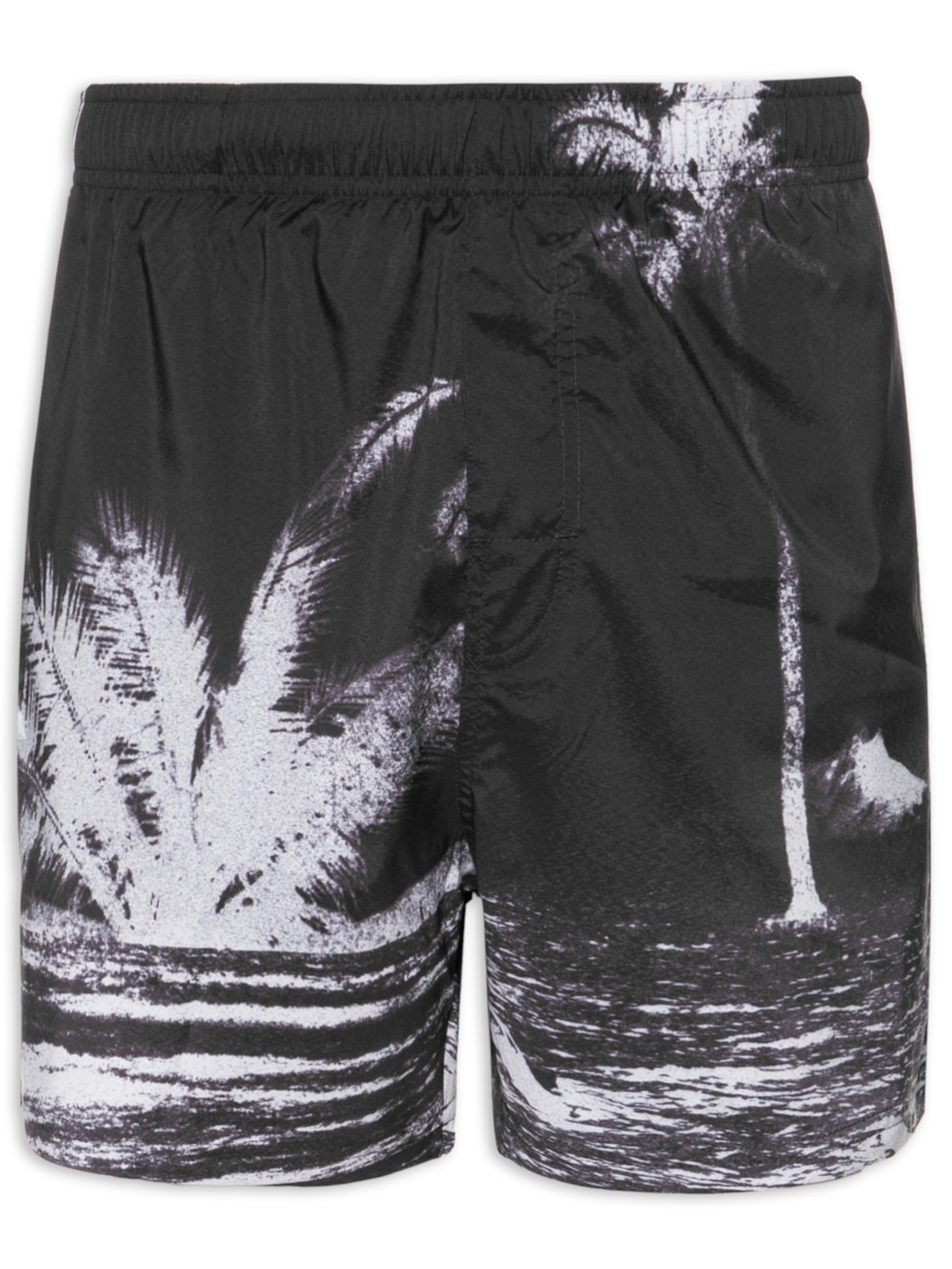 Short Masculina Beach Aquaone Paradise - Preto