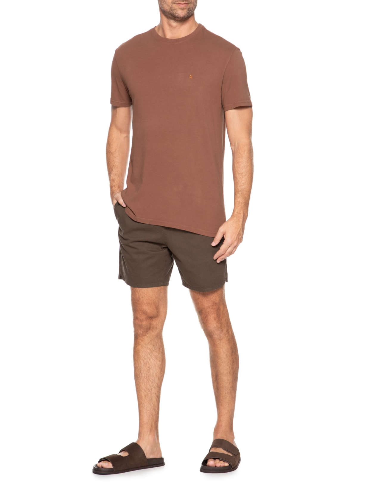 Short Masculina Casual Pier Marrom Foxton