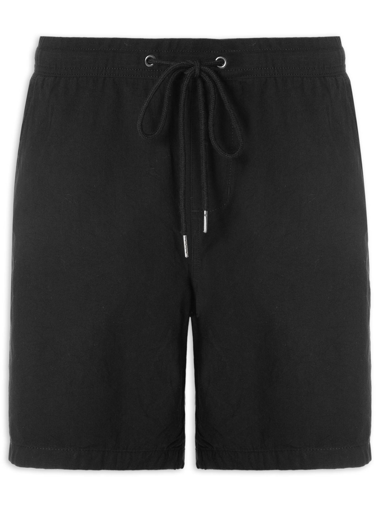 Short Masculina Em Sarja Básico - Preto