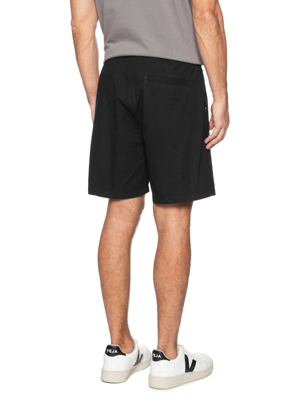 Short Masculina Em Sarja Básico Preto Basiq Men