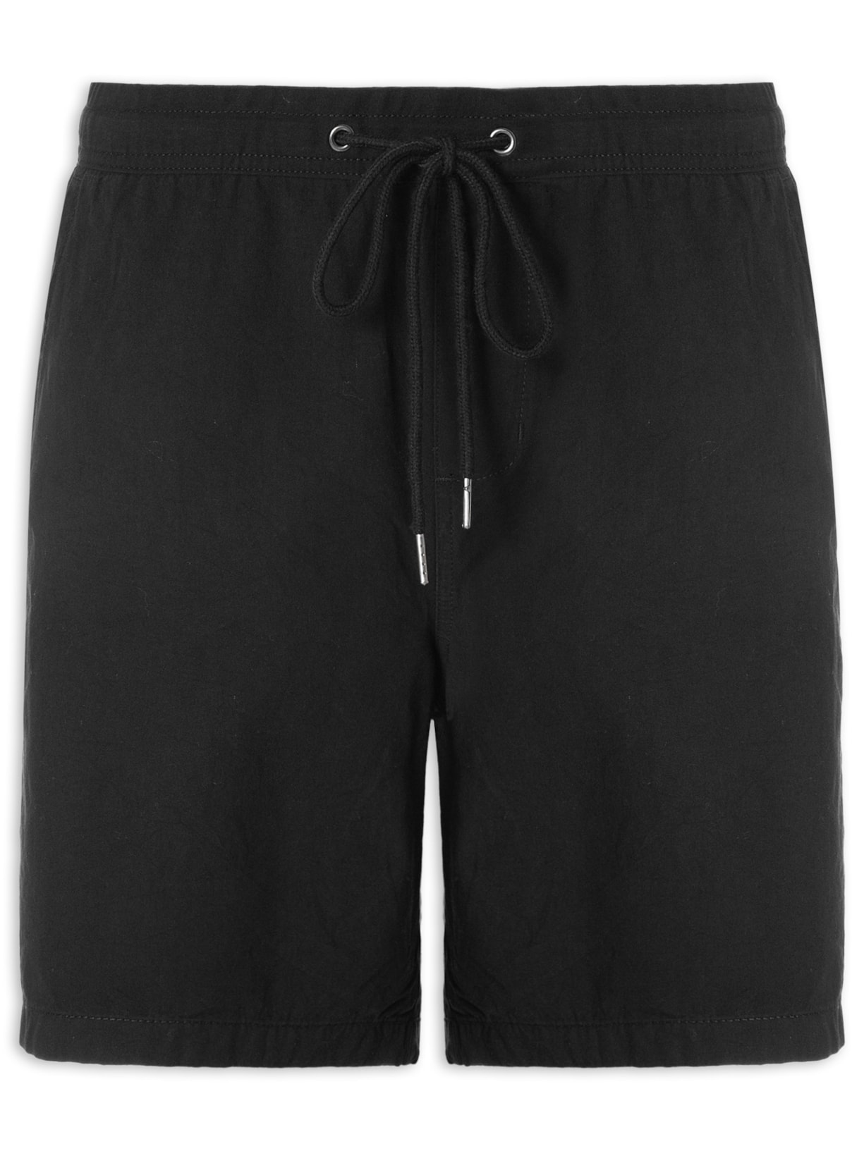 Short Masculina Em Sarja Básico - Preto