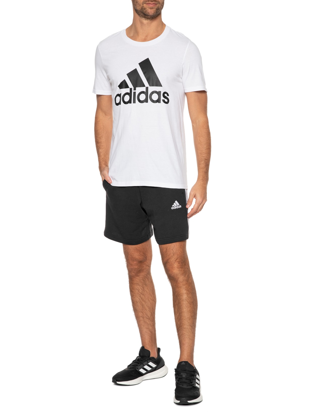 Short Masculino 3 Stripes Preto Adidas