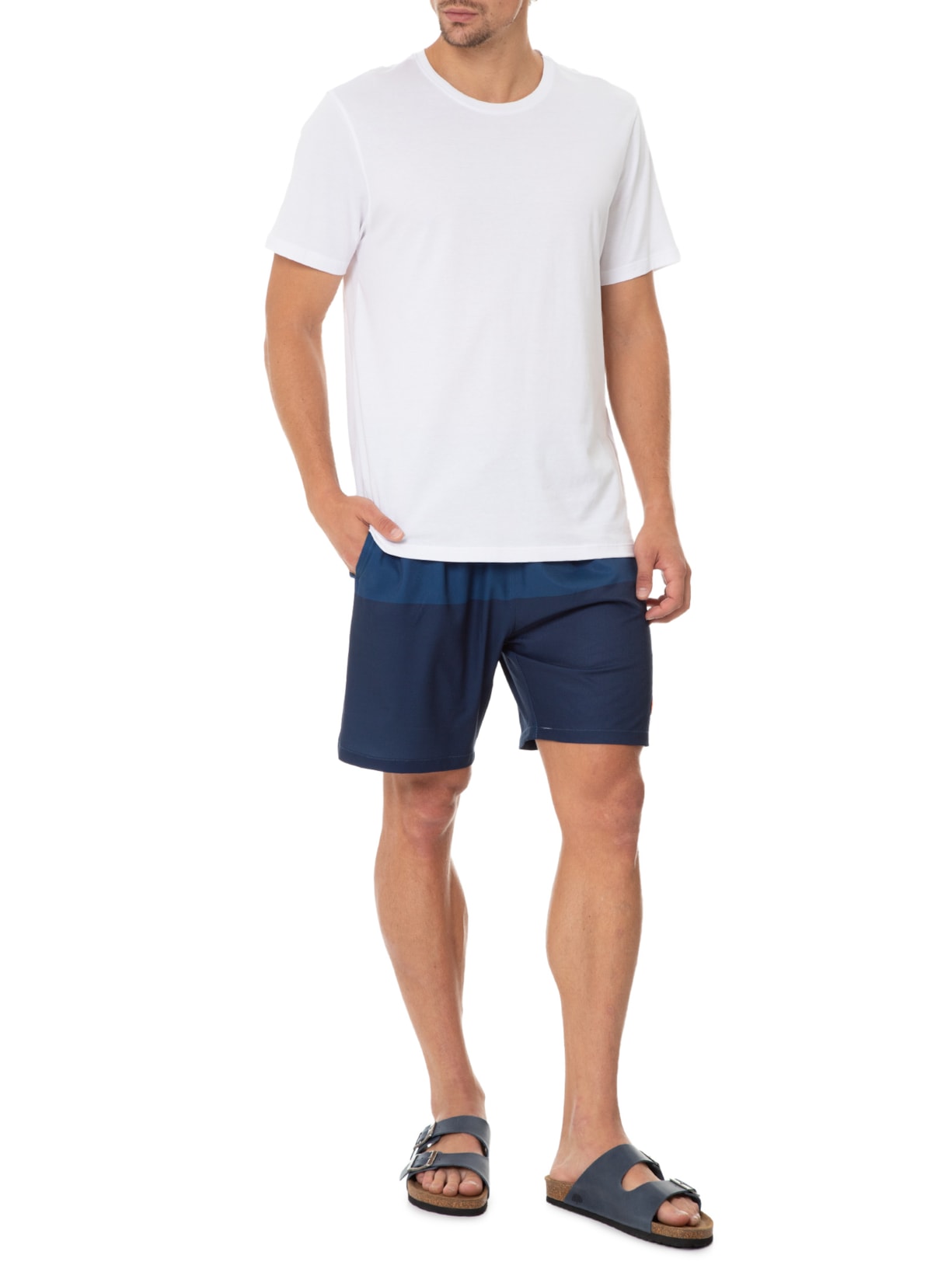 Short Masculino 4way Color Block Azul Jab