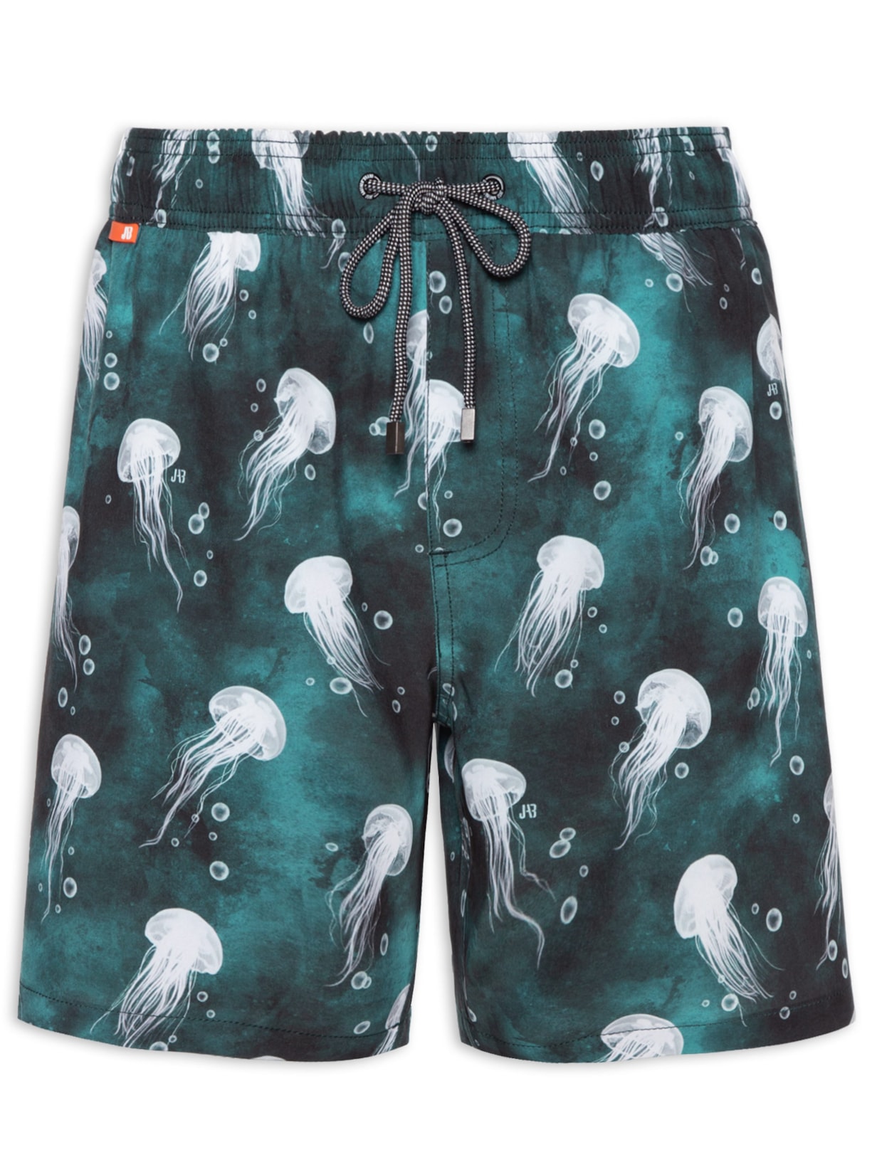 Short Masculino 4way Estampado Água Viva - Verde