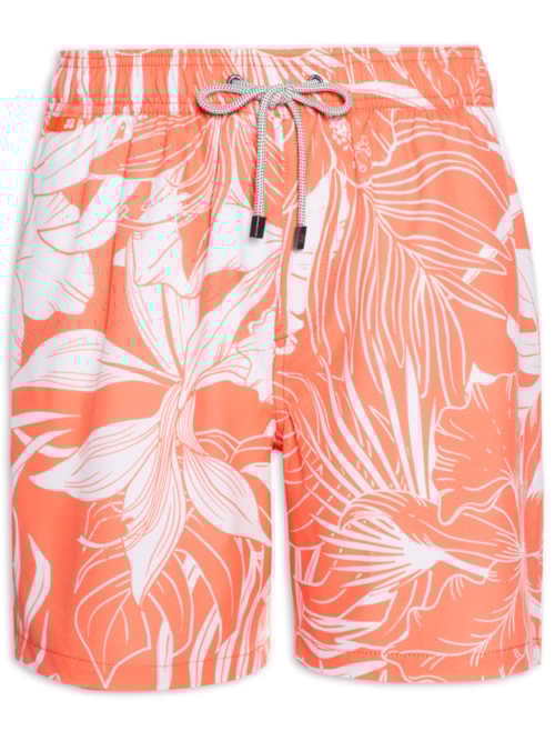 Short Masculino 4Way Estampado Bicolor - Laranja
