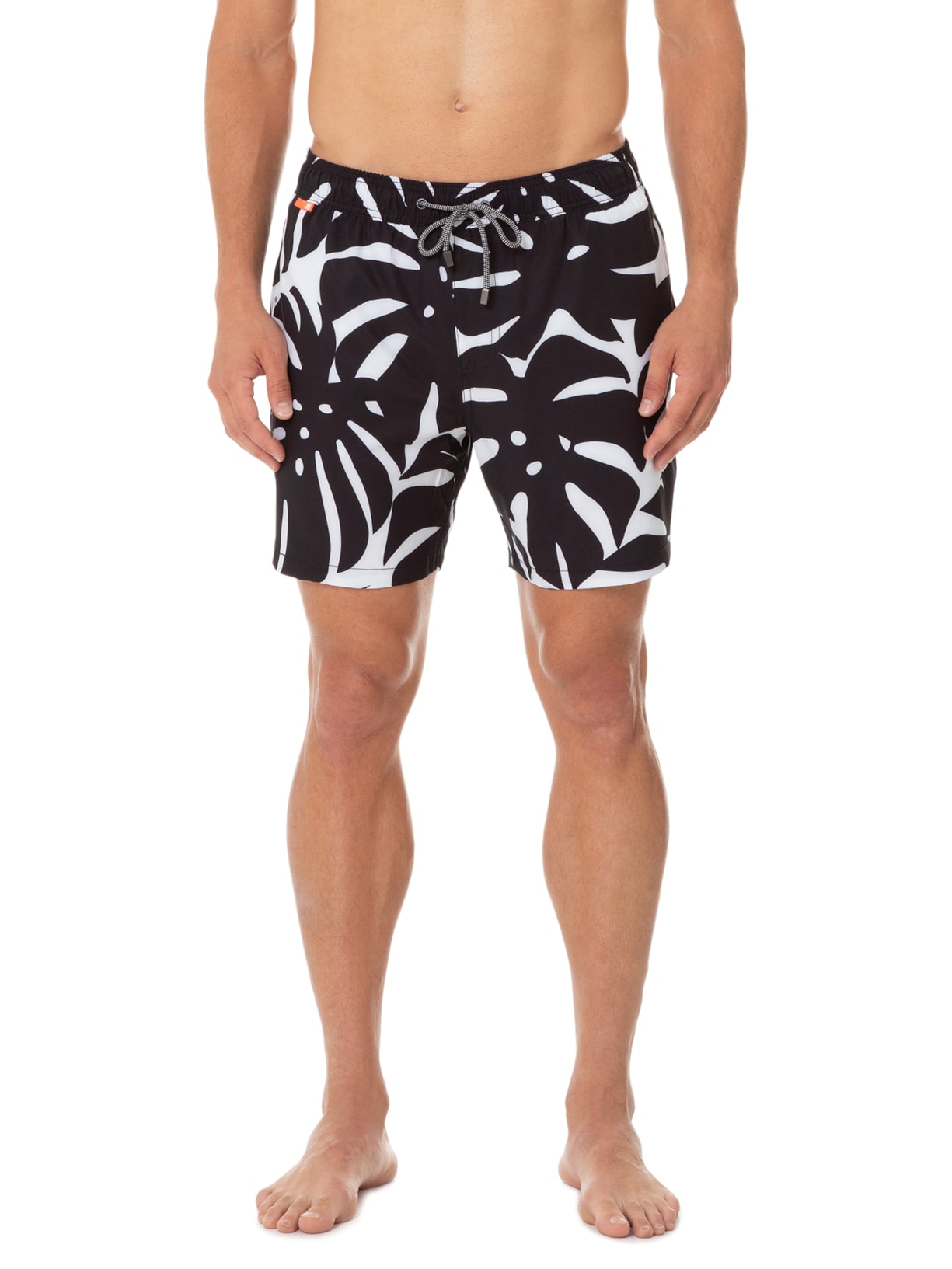 Short Masculino 4way Estampado Costela Maxi Branco Jab