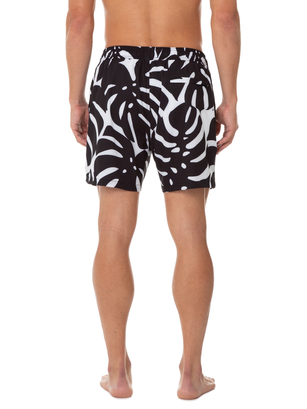 Short Masculino 4way Estampado Costela Maxi Branco Jab