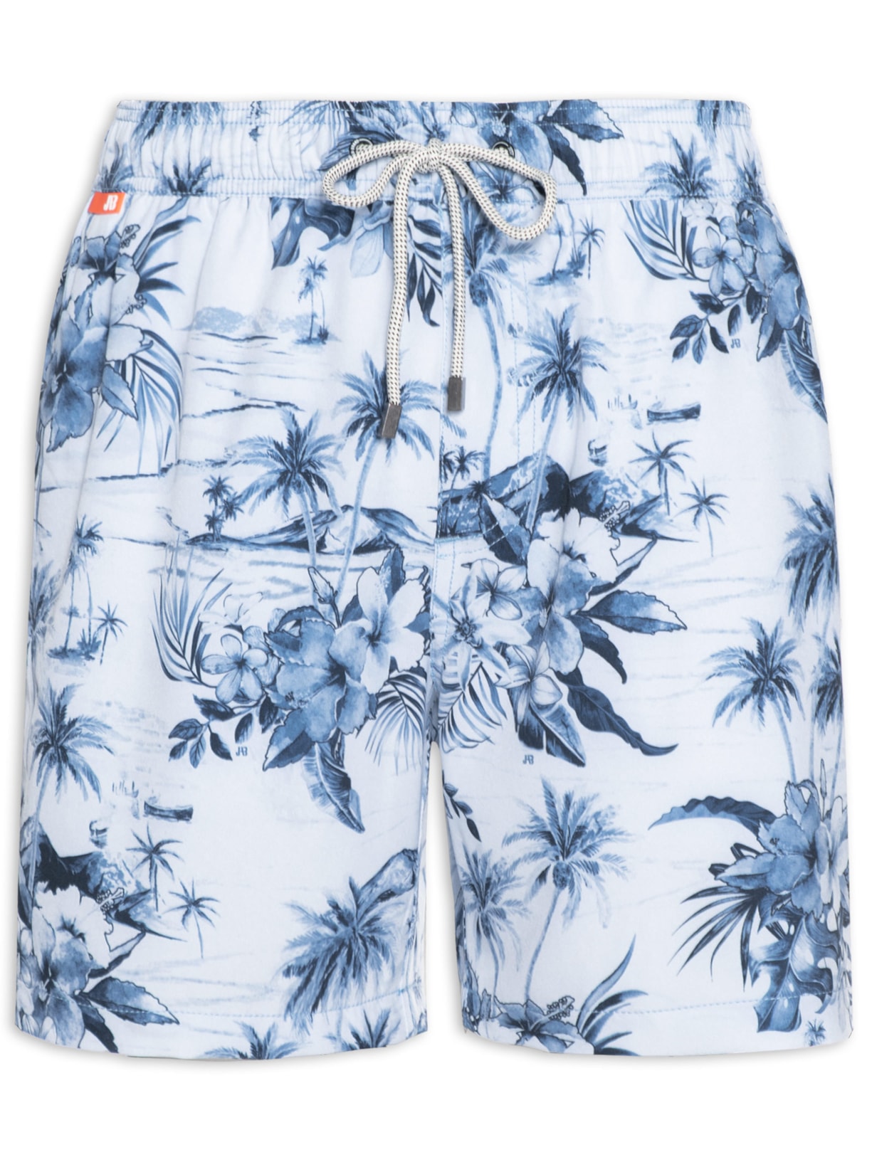 Short Masculino 4Way Estampado Tropical - Azul