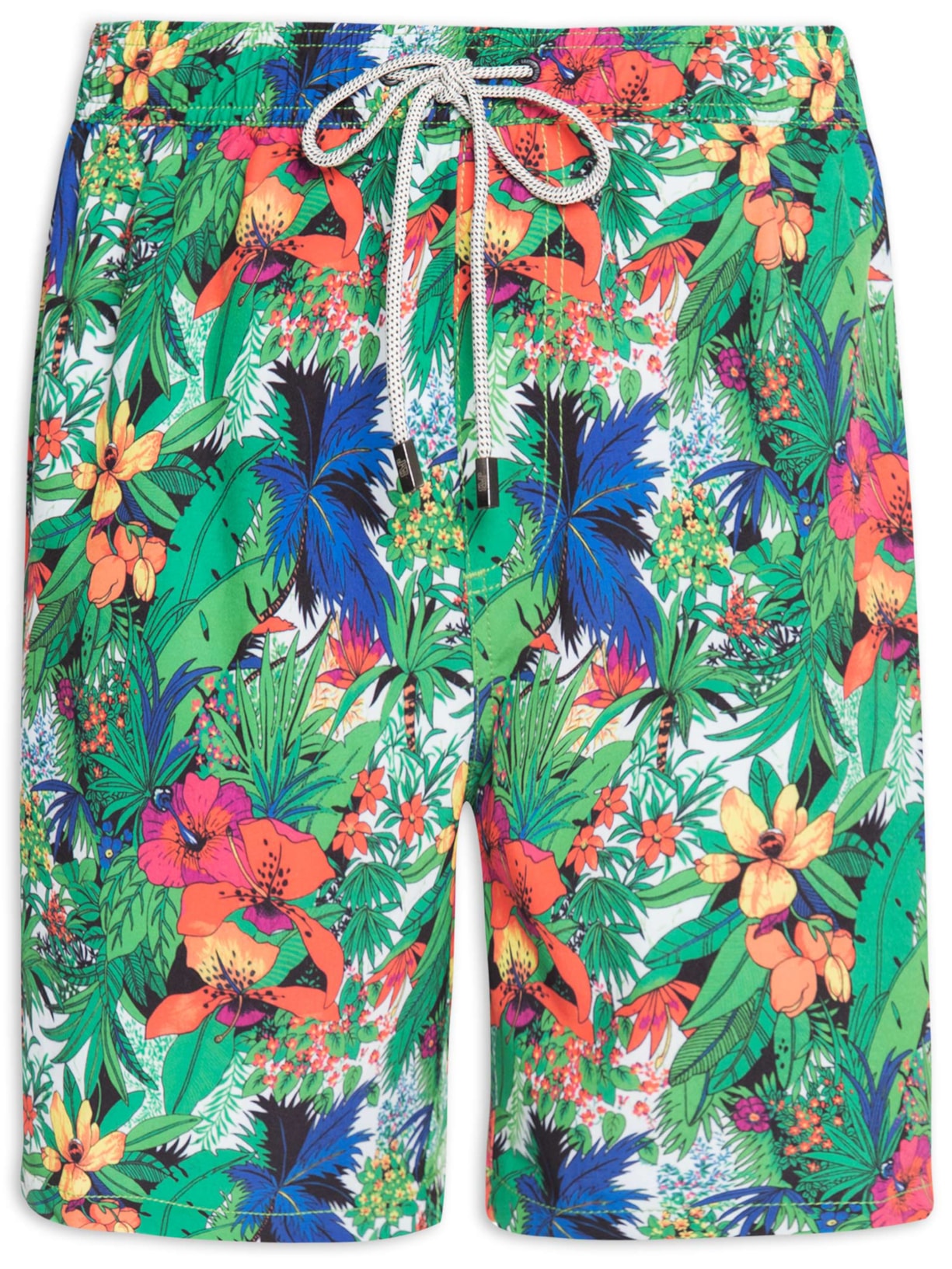 Short Masculino 4way Resort Collab Floral Tropica - Verde