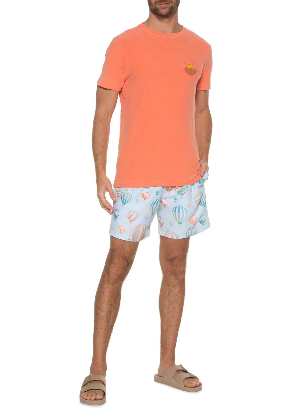 Short Masculino água Capadócia Azul Purple Yellow