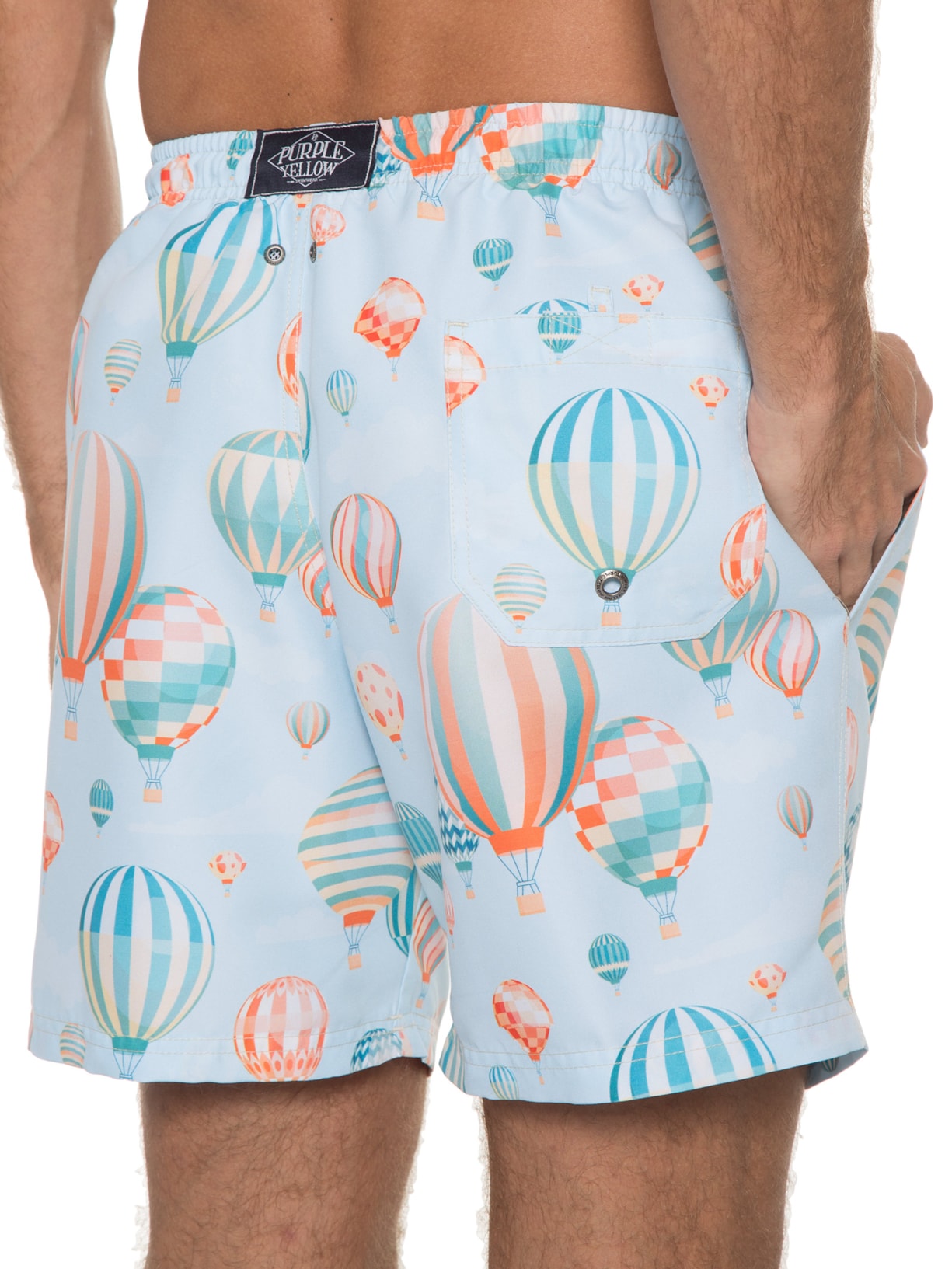 Short Masculino água Capadócia Azul Purple Yellow