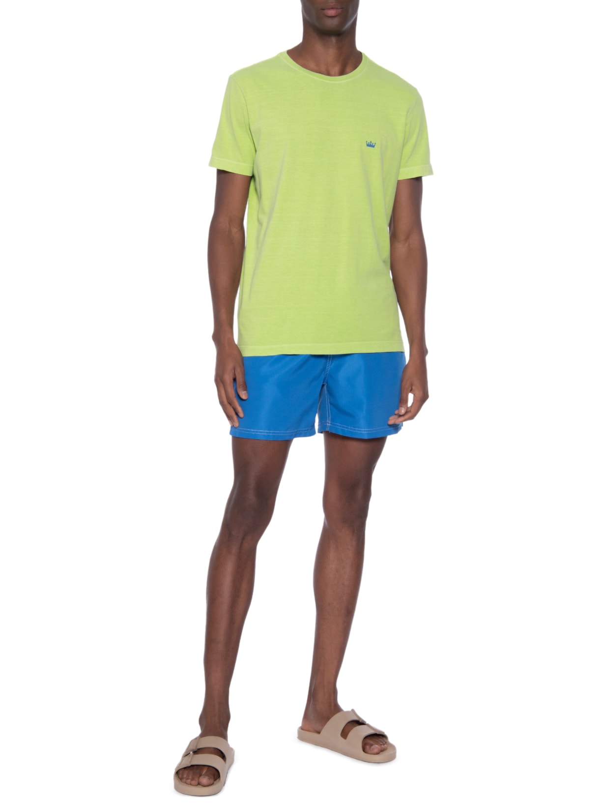 Short Masculino água Liso Bora Azul Purple Yellow