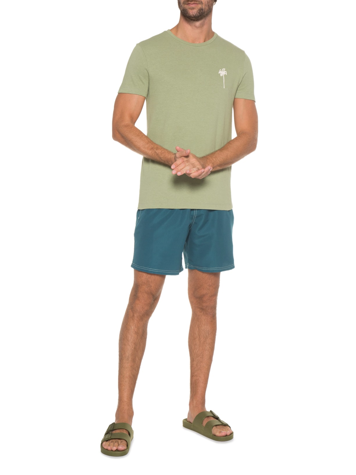 Short Masculino água Liso Bora Azul Purple Yellow