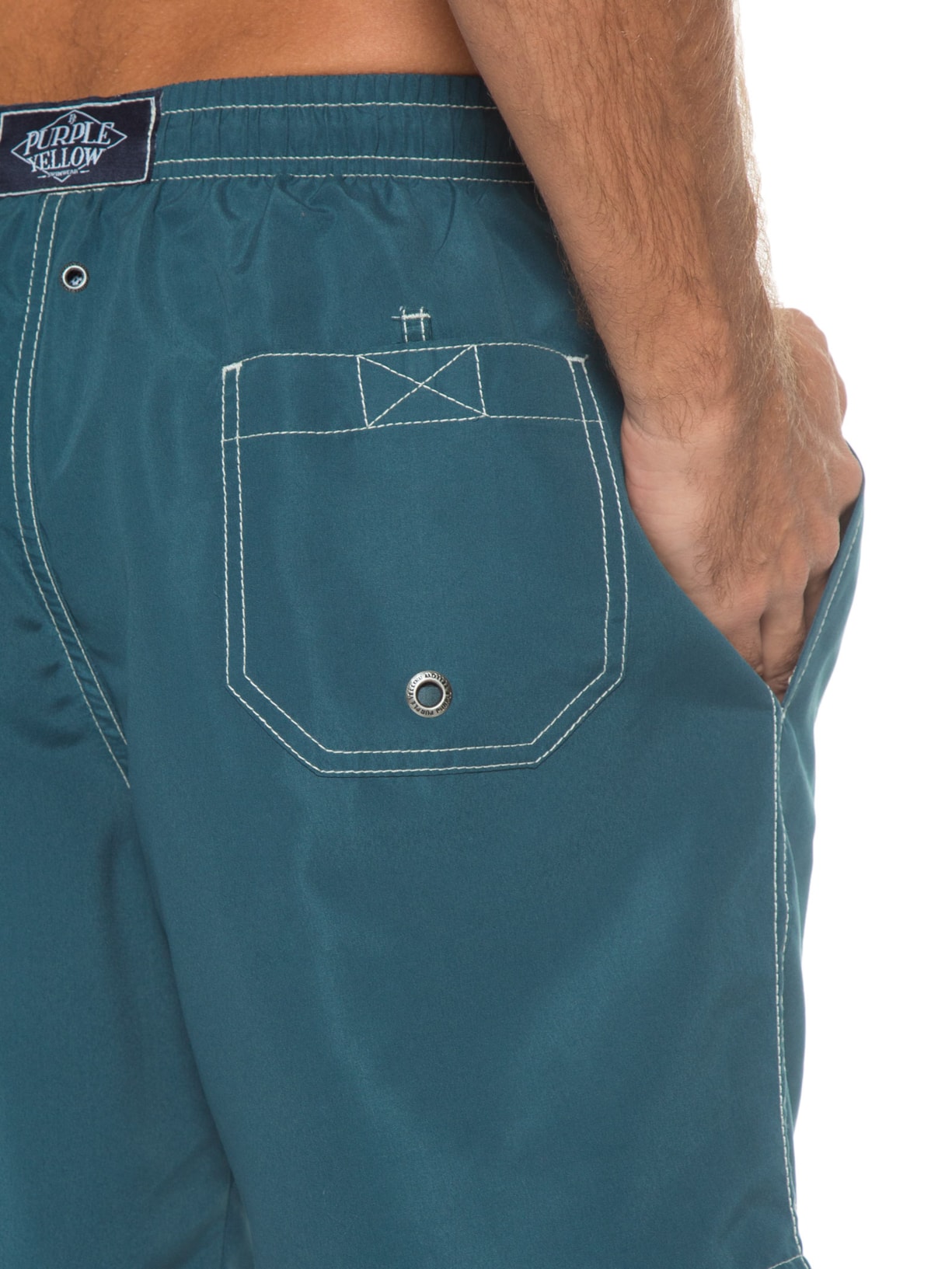 Short Masculino água Liso Bora Azul Purple Yellow