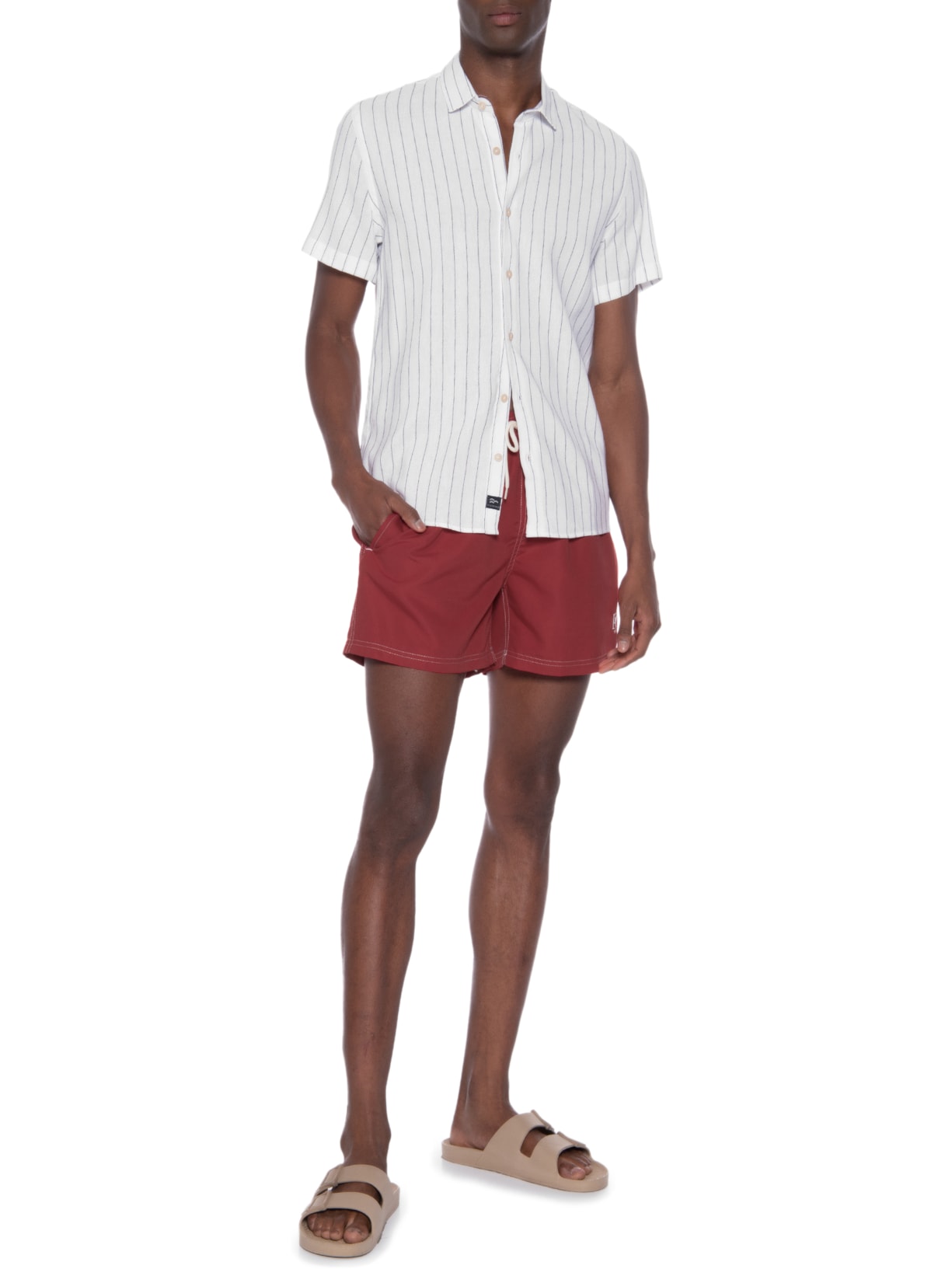 Short Masculino água Liso Bora Vermelho Purple Yellow
