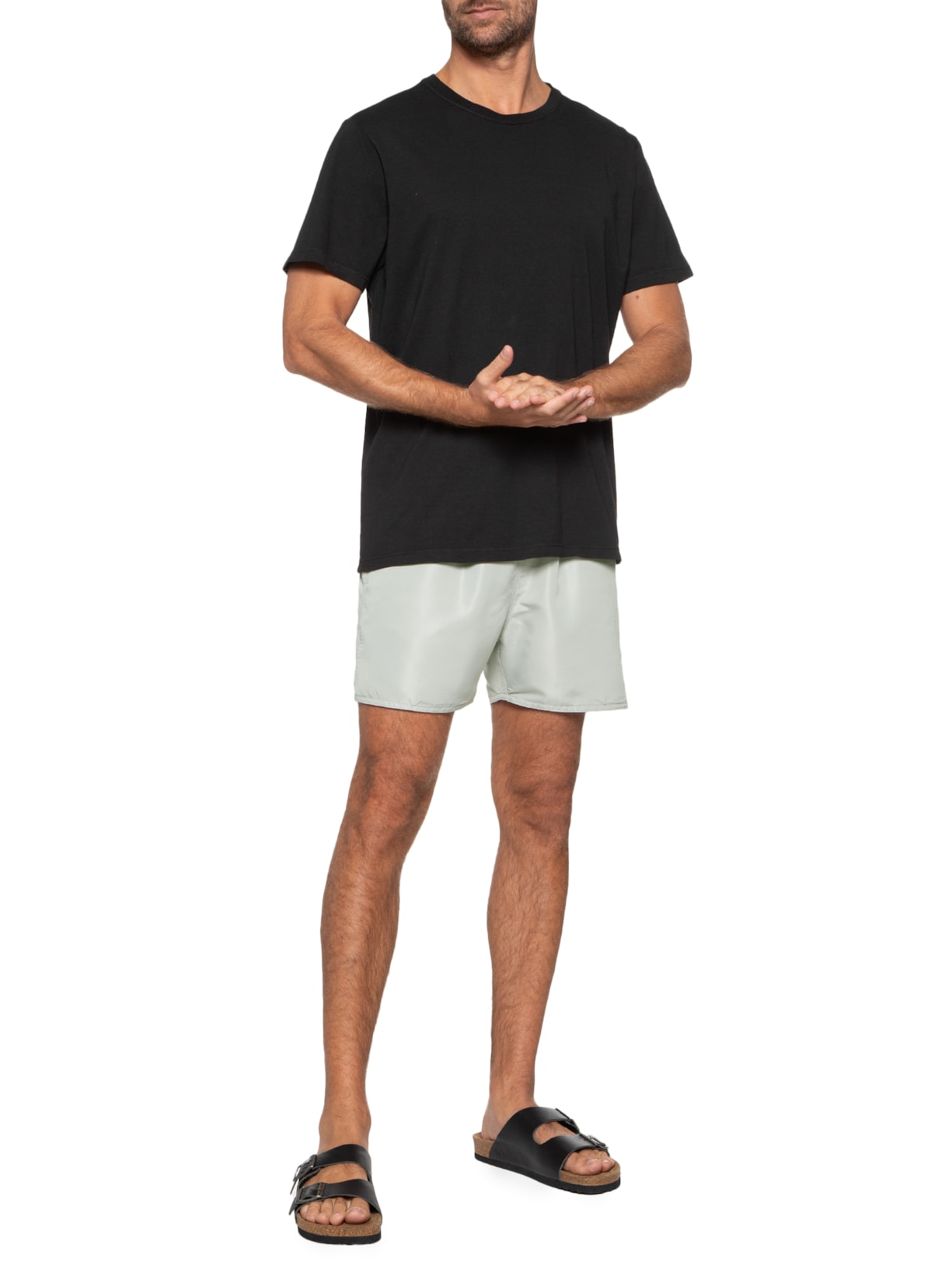 Short Masculino Básico Liso Cinza  Basiq Men