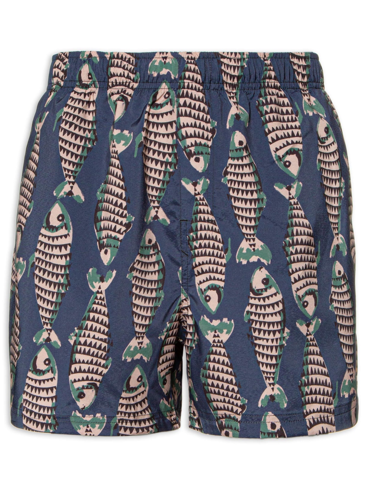 Short Masculino Beach Aquaone Fish Flow - Azul