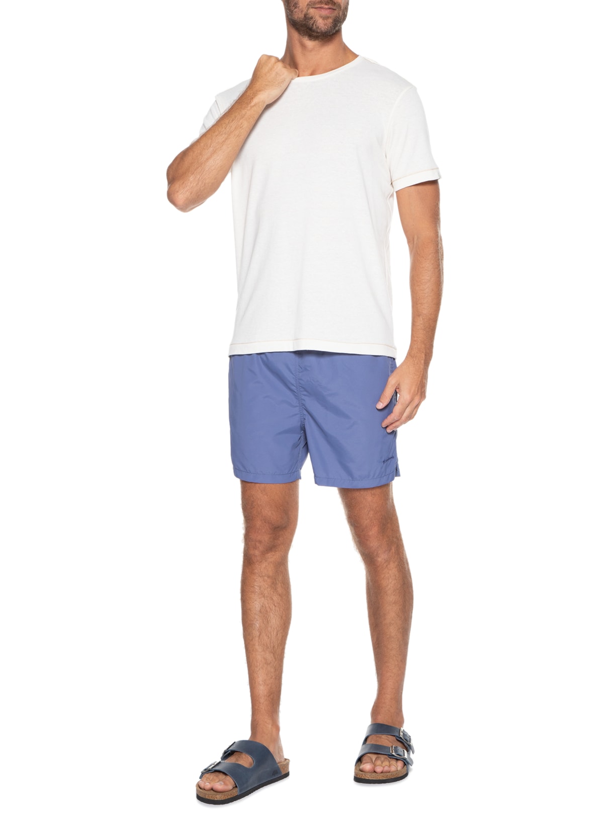 Short Masculino Beach Basic Regular Solid Azul Richards