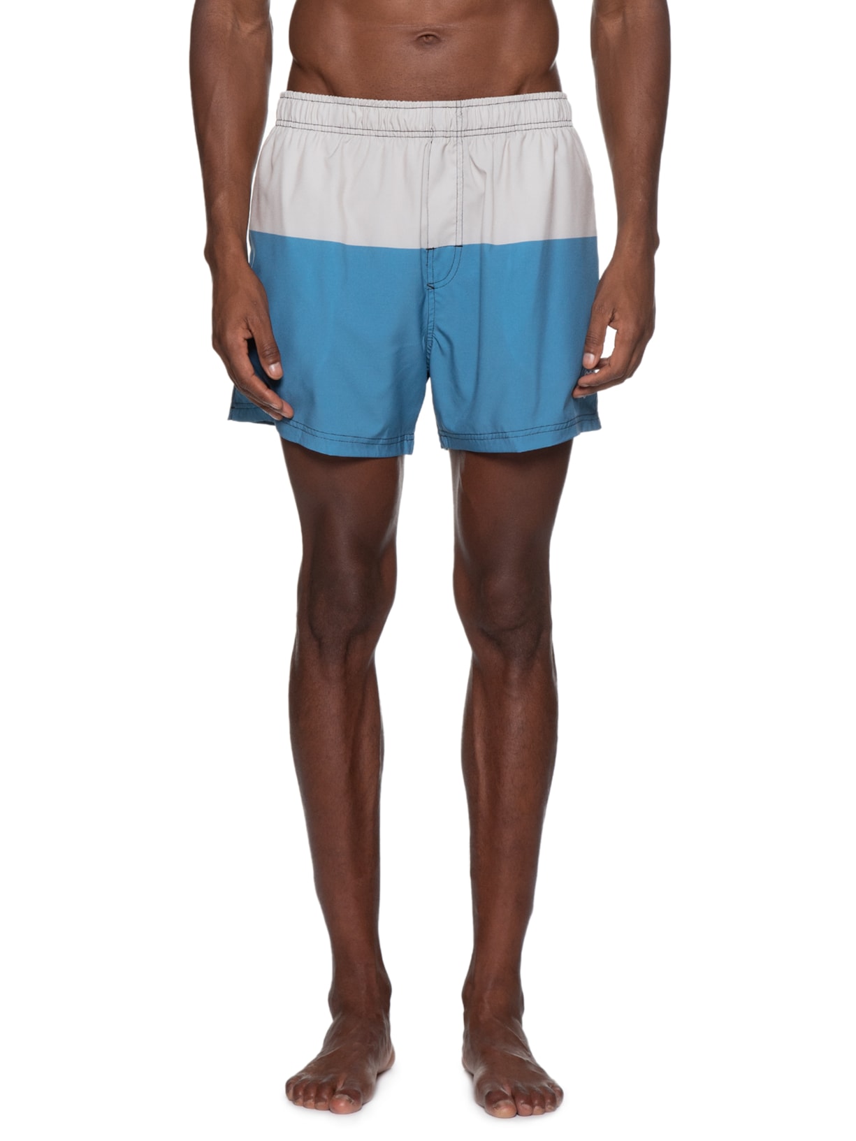 Short Masculino Beach Bicolor Brasão Azul Osklen