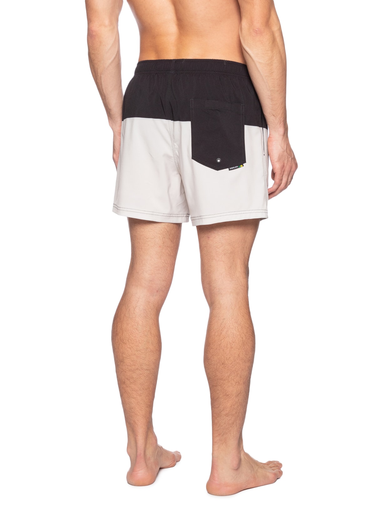 Short Masculino Beach Bicolor Brasão Branco Osklen