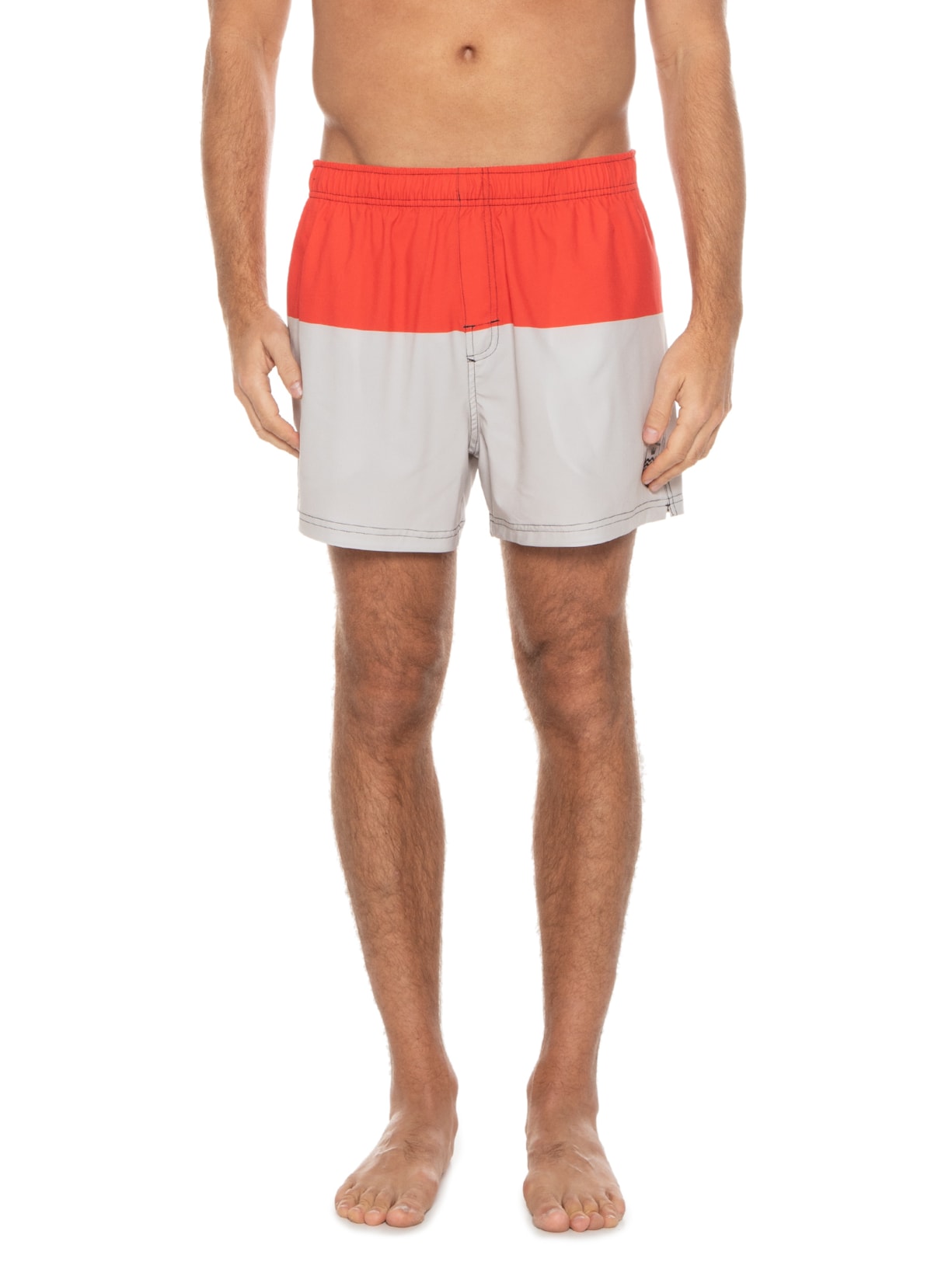 Short Masculino Beach Bicolor Brasão Vermelho Osklen