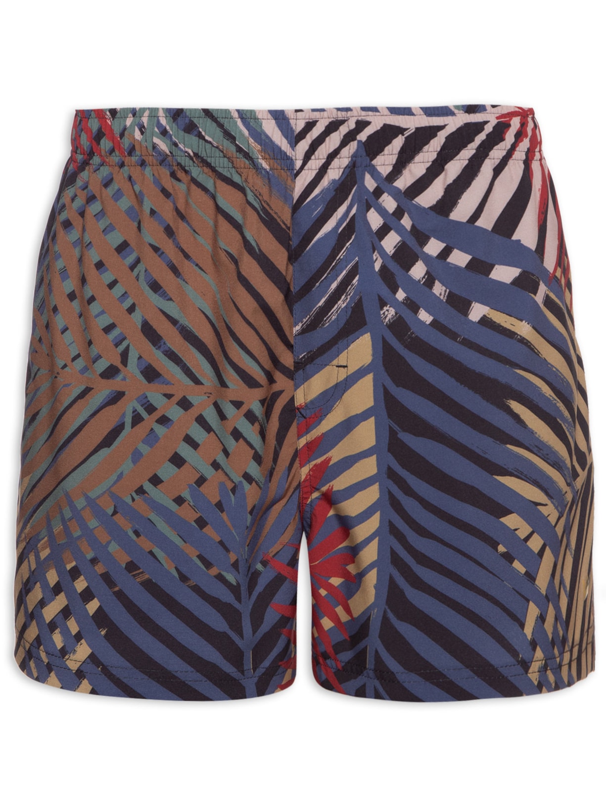 Short Masculino Beach Folhagem Grid - Verde