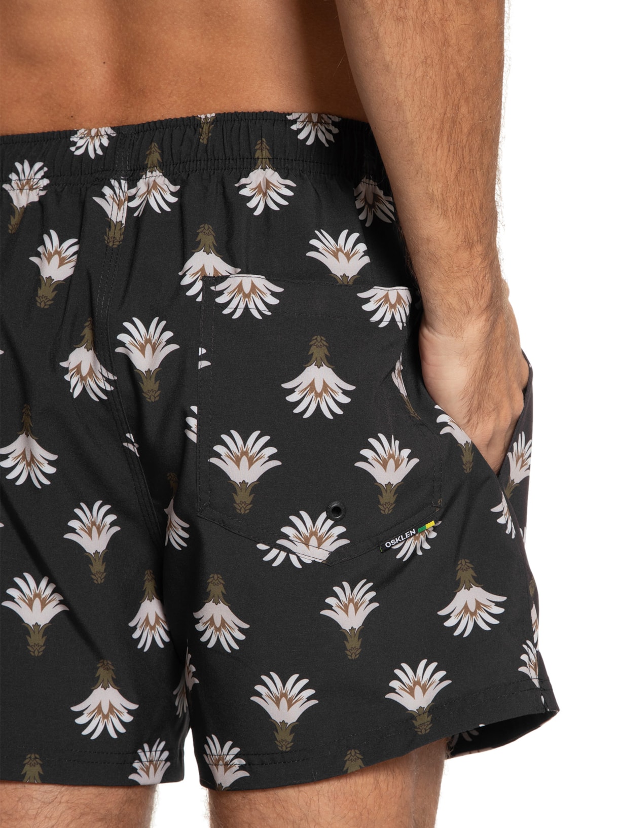 Short Masculino Beach Mini Floral Preto Osklen