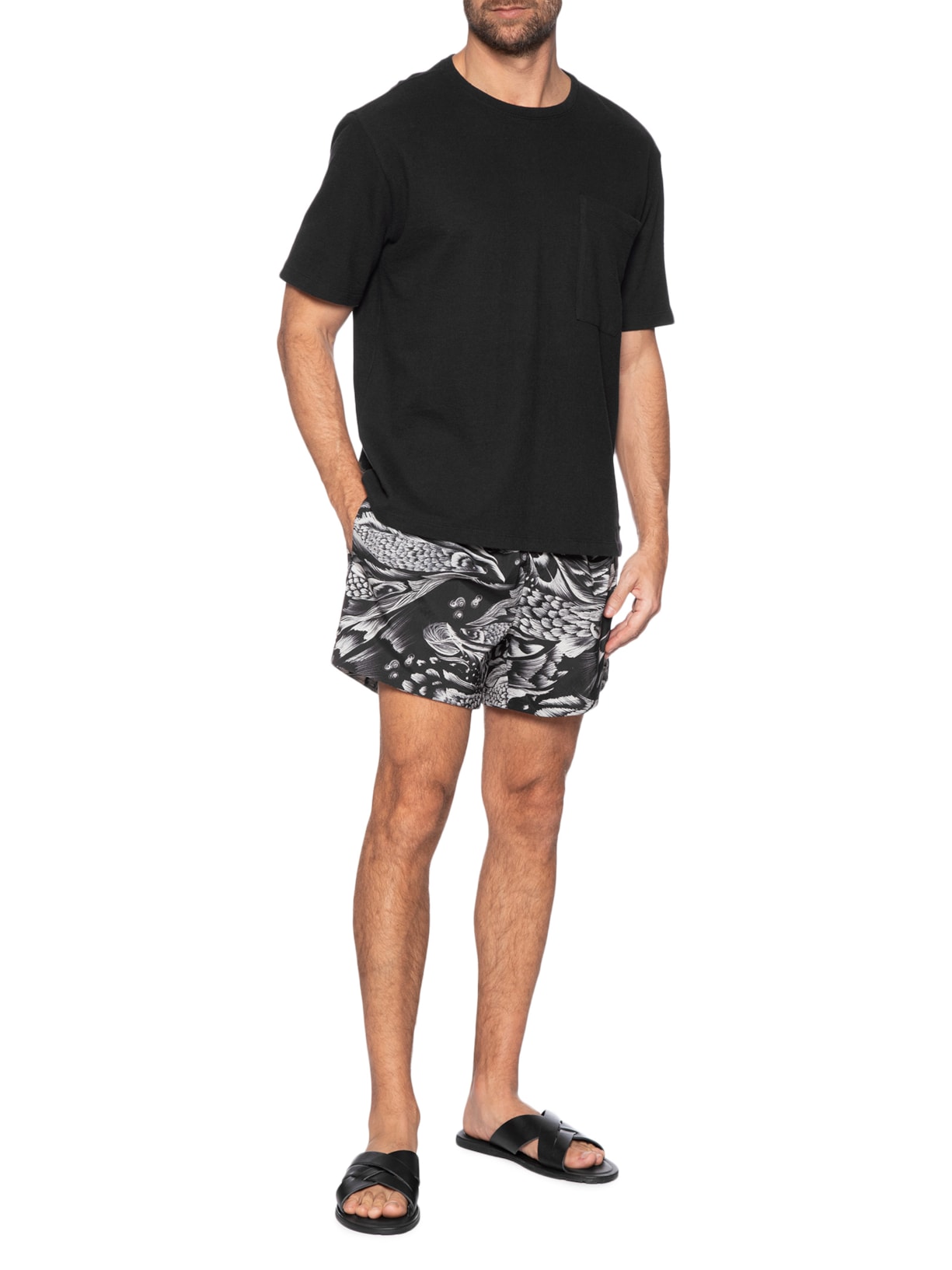 Short Masculino Beach Pirarucu Preto Osklen