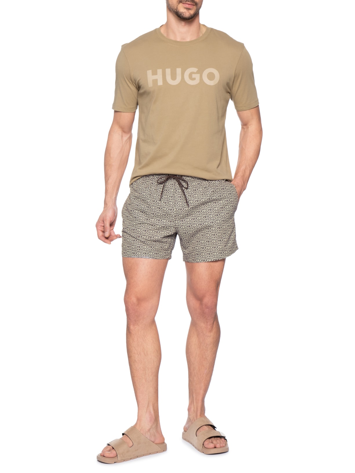 Short Masculino Beachwear Aaron Swim Off White Hugo