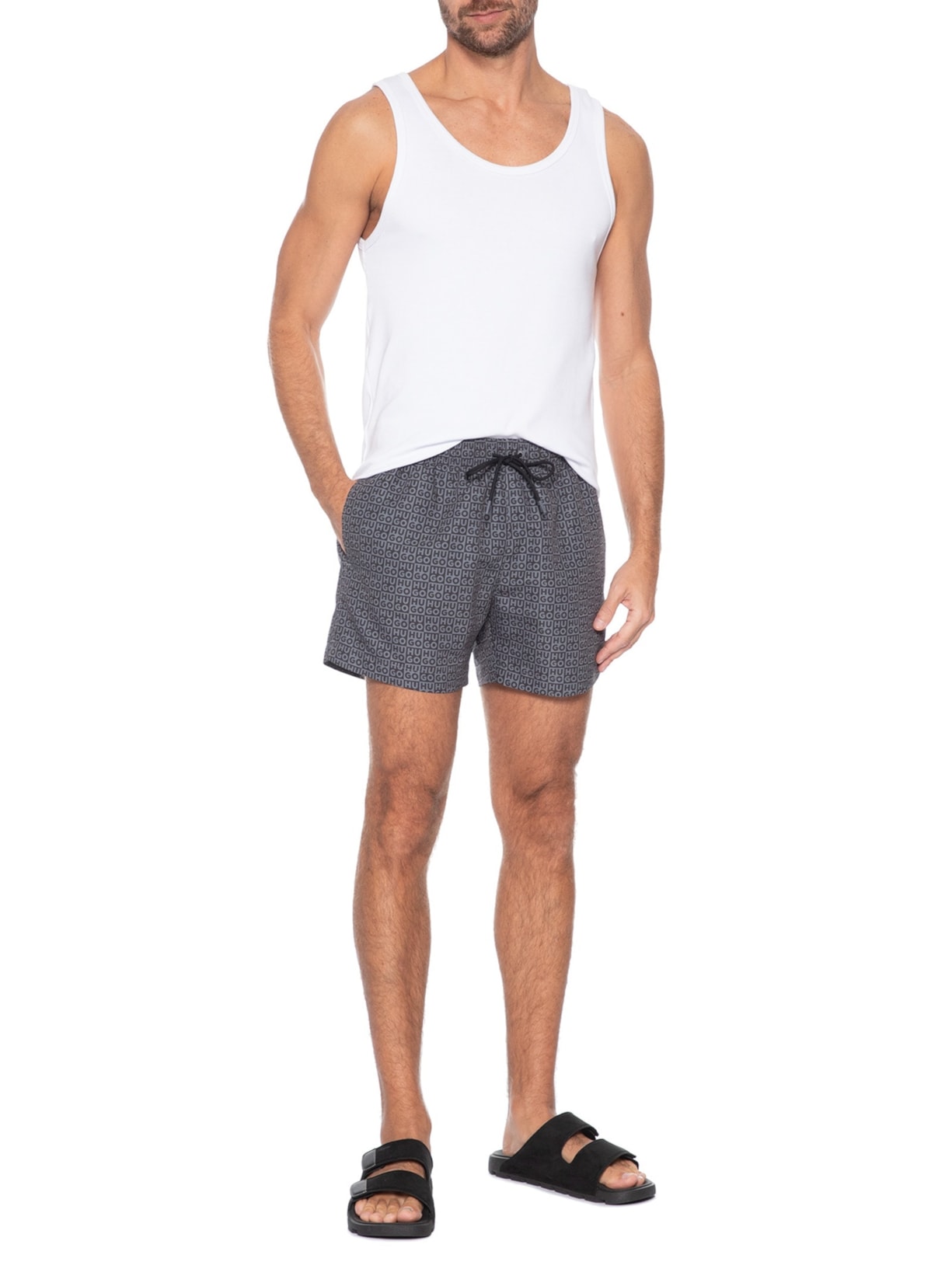 Short Masculino Beachwear Aaron Swim Preto Hugo