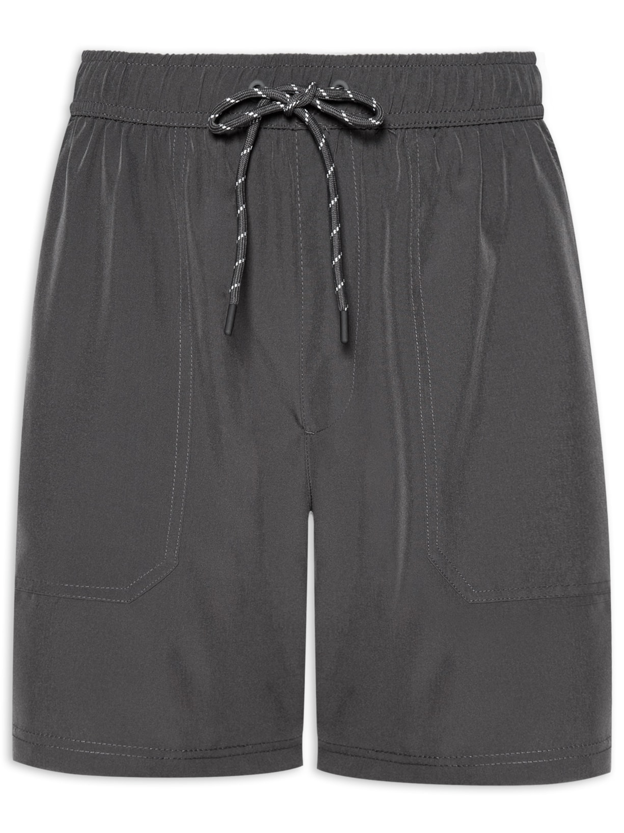 Short Masculino Beachwear Básico Com Bolso - Cinza