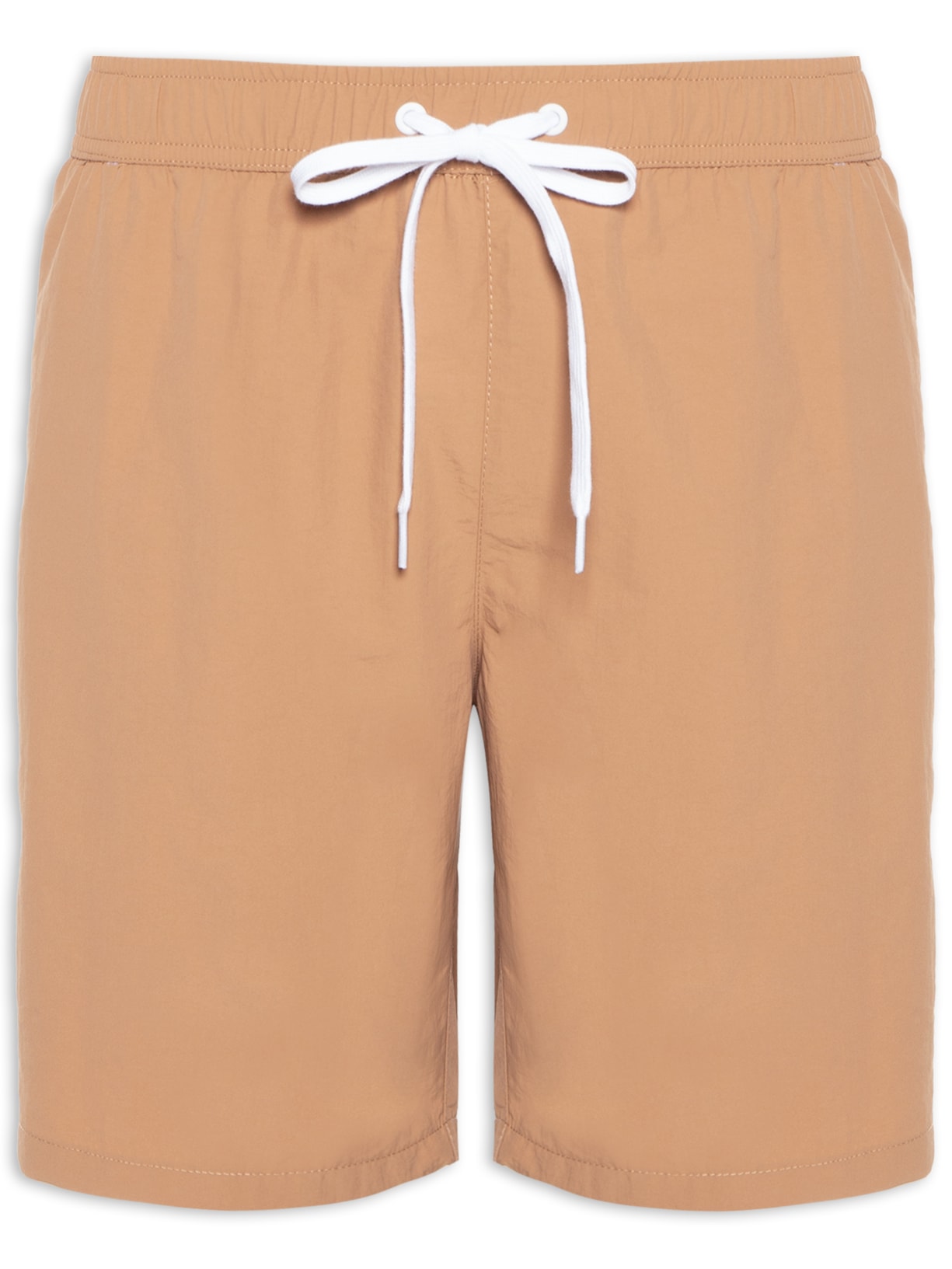 Short Masculino Beachwear Básico Com Bolso - Marrom